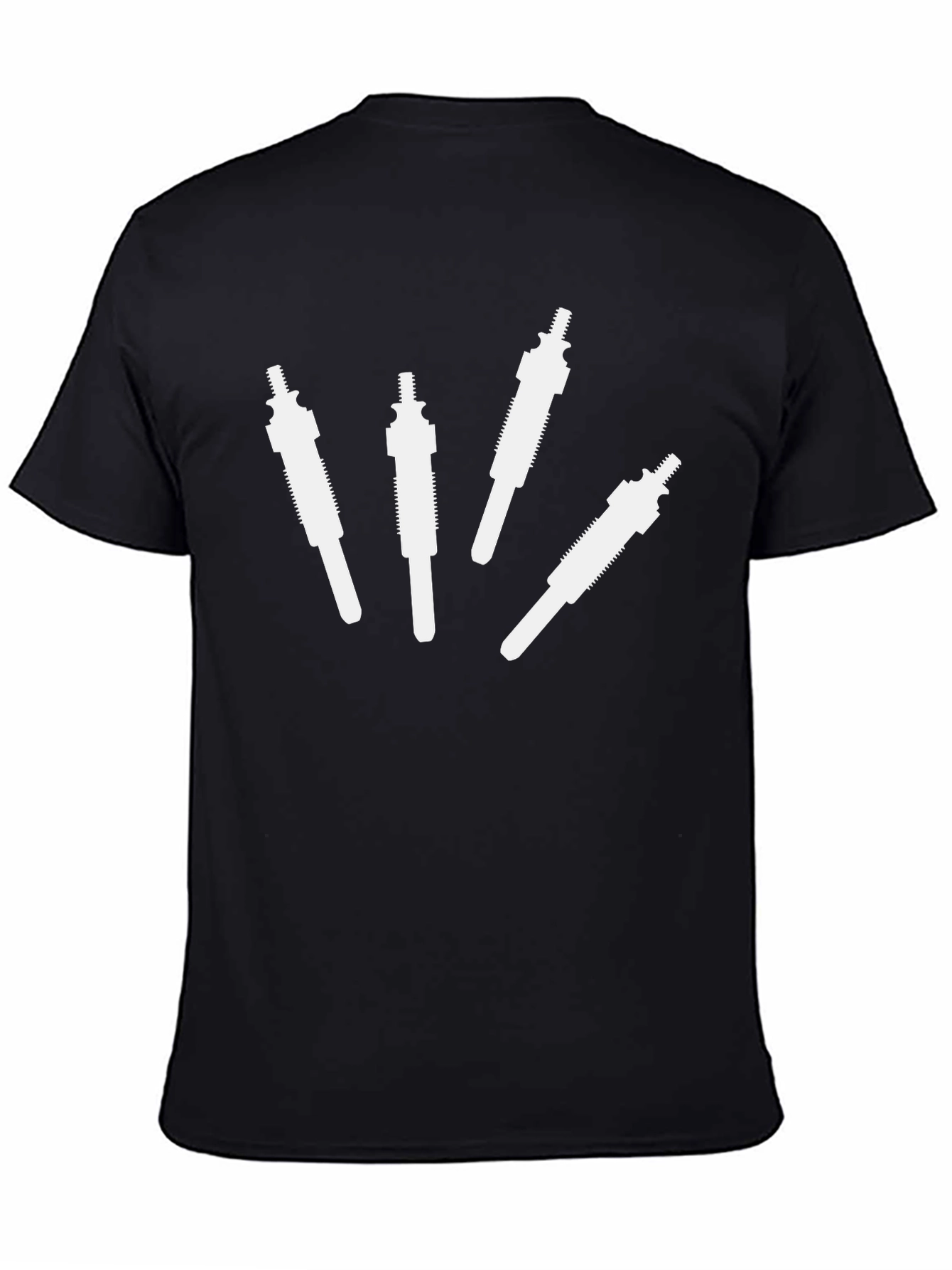 Cool Black T-Shirt with Spark Plug Design