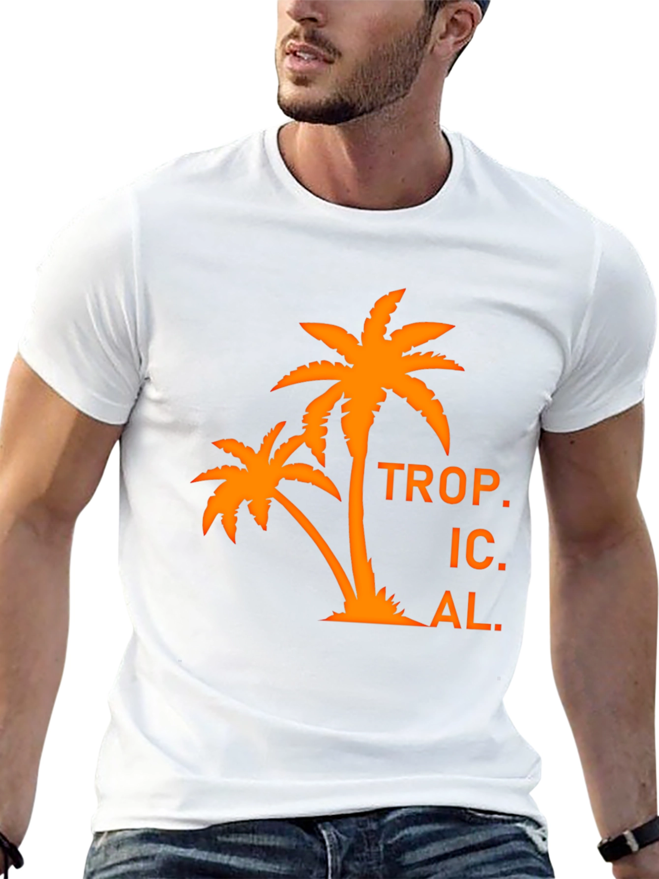Tropical Palm Tree Graphic T-Shirt - Black