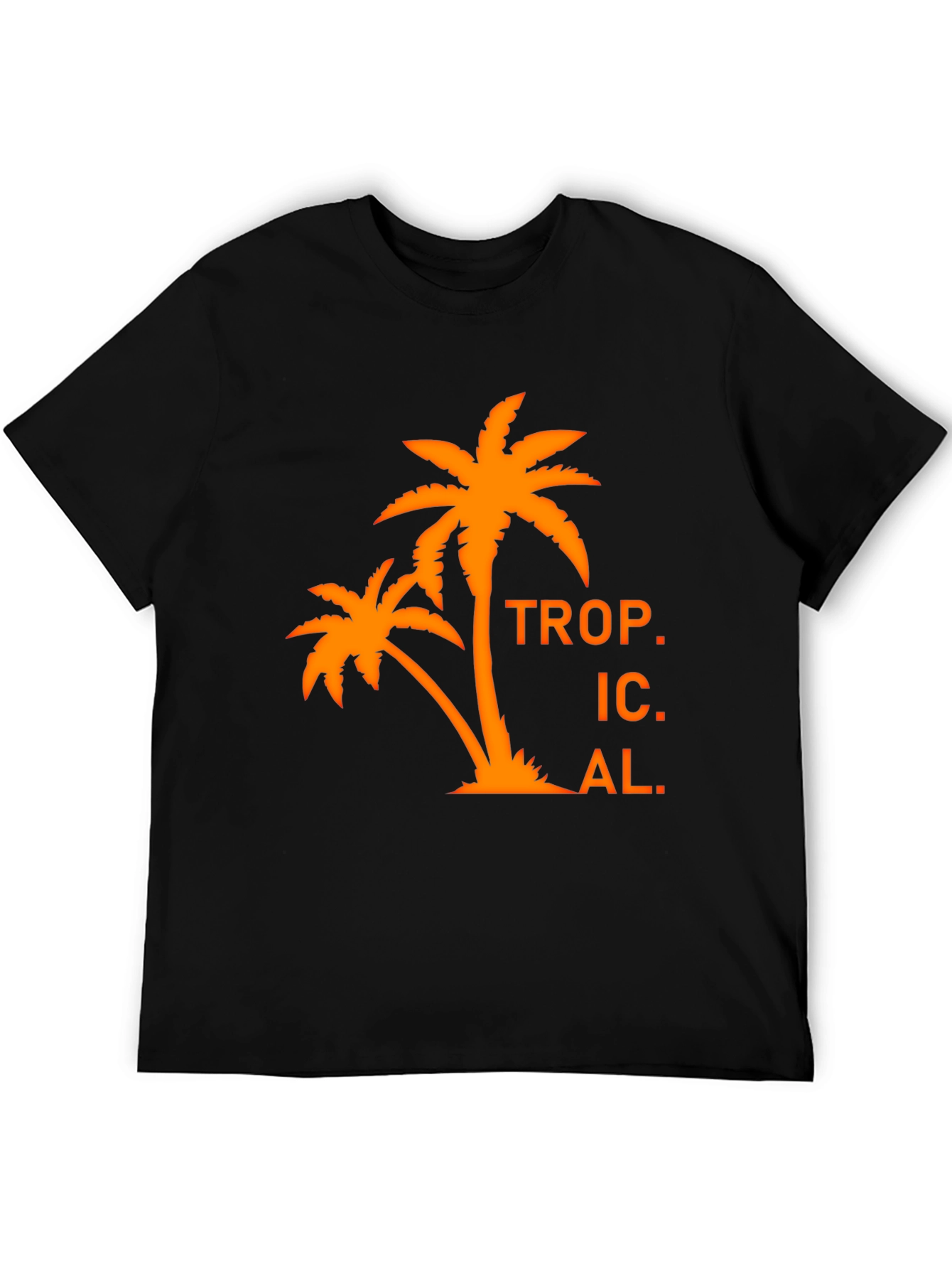 Tropical Palm Tree Graphic T-Shirt - Black