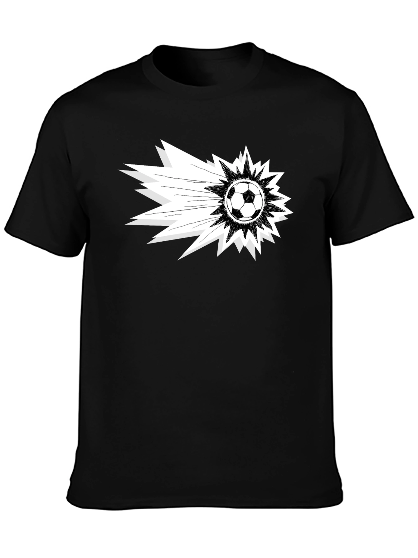 Soccer Blast Graphic Tee - Black Cotton T-Shirt