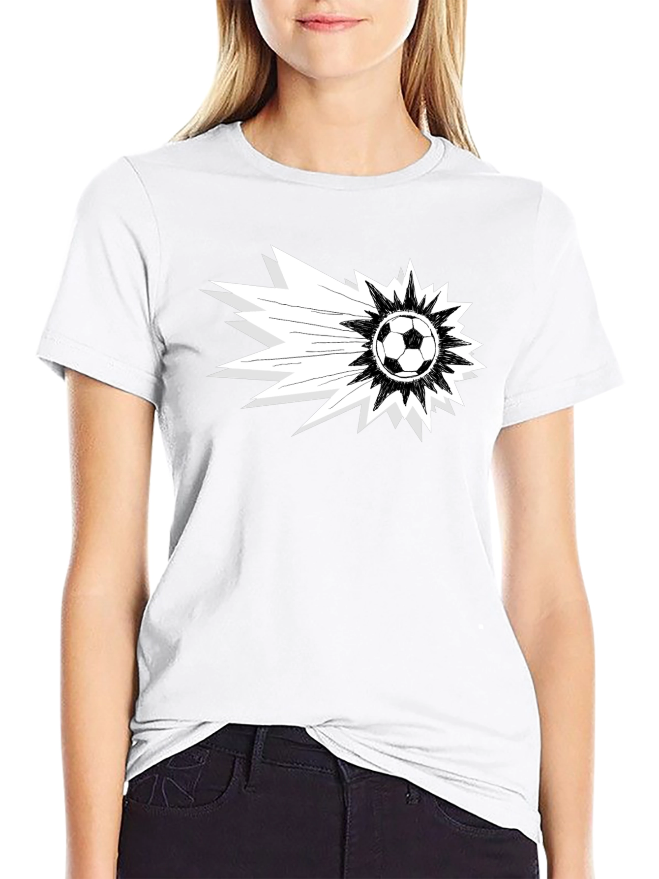 Soccer Blast Graphic Tee - Black Cotton T-Shirt