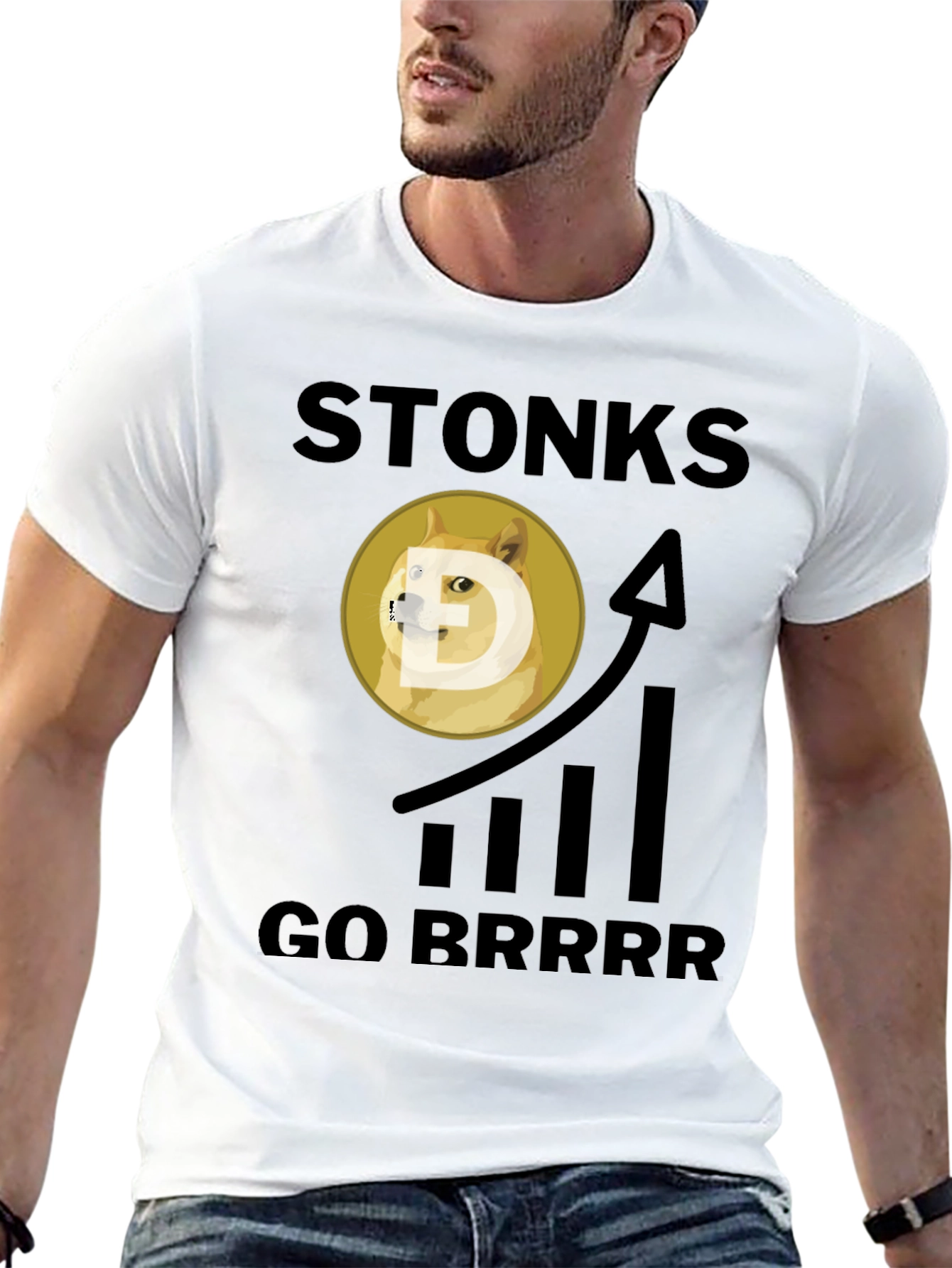 Stonks Go Brrr Black Graphic Tee