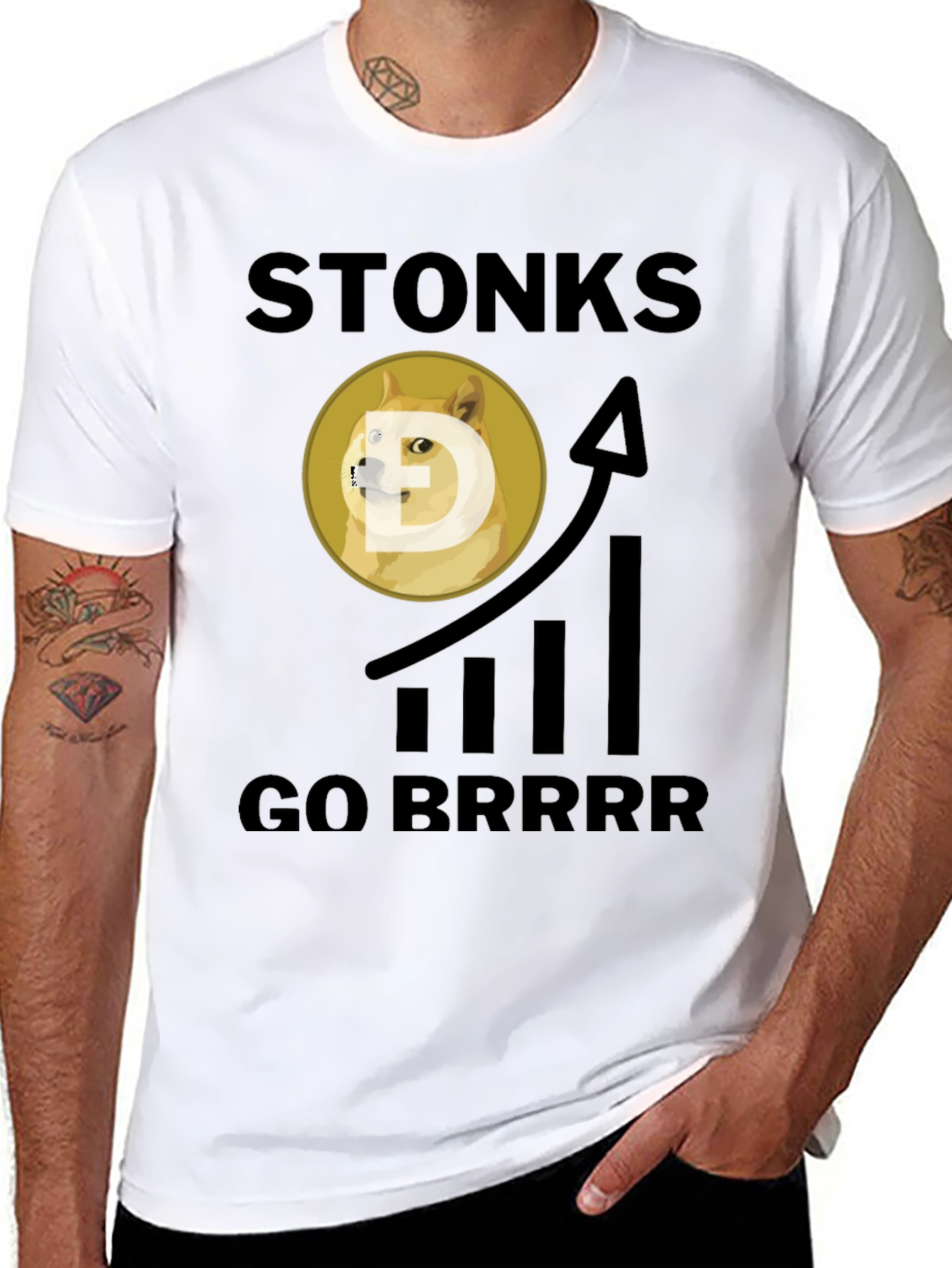 Stonks Go Brrr Black Graphic Tee