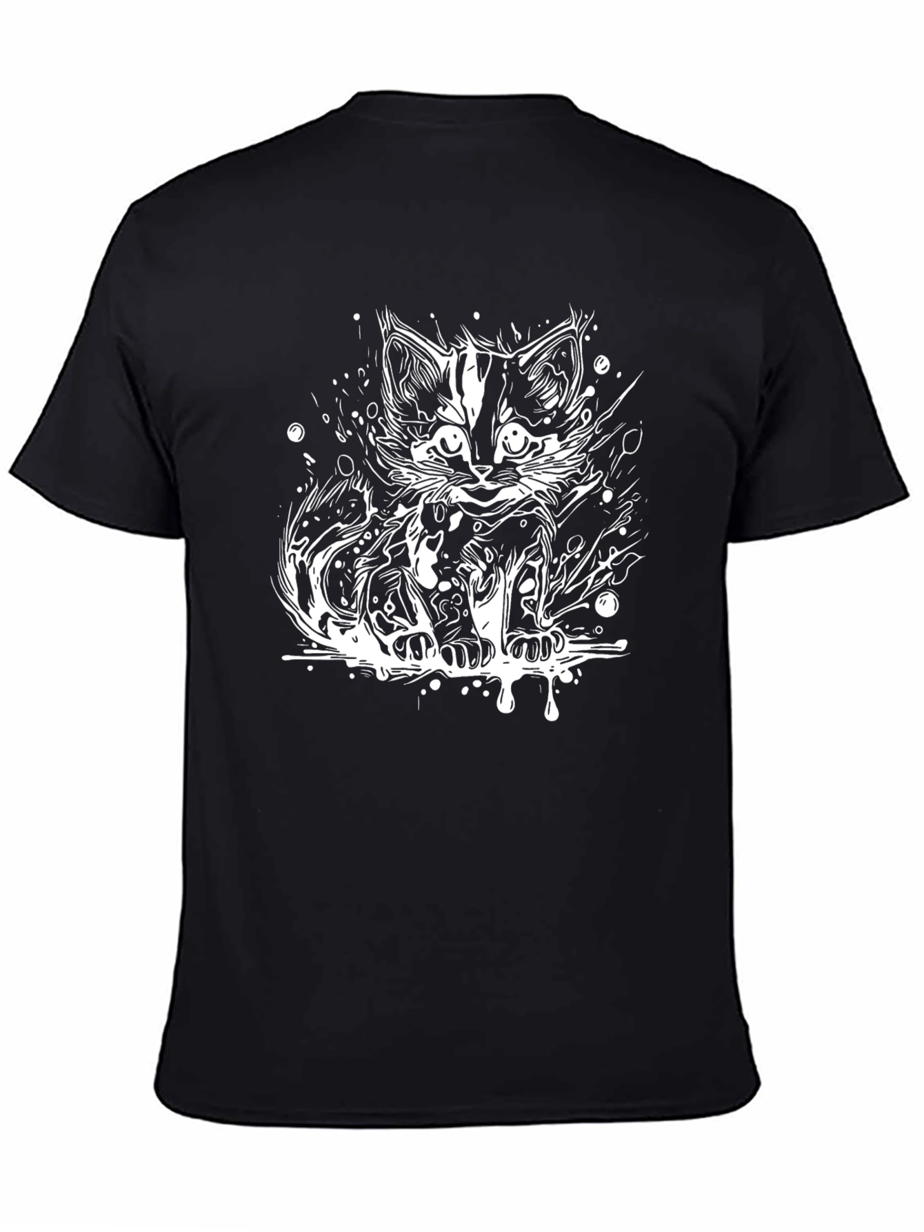 Cool Cat Graphic Tee - Modern Black T-Shirt