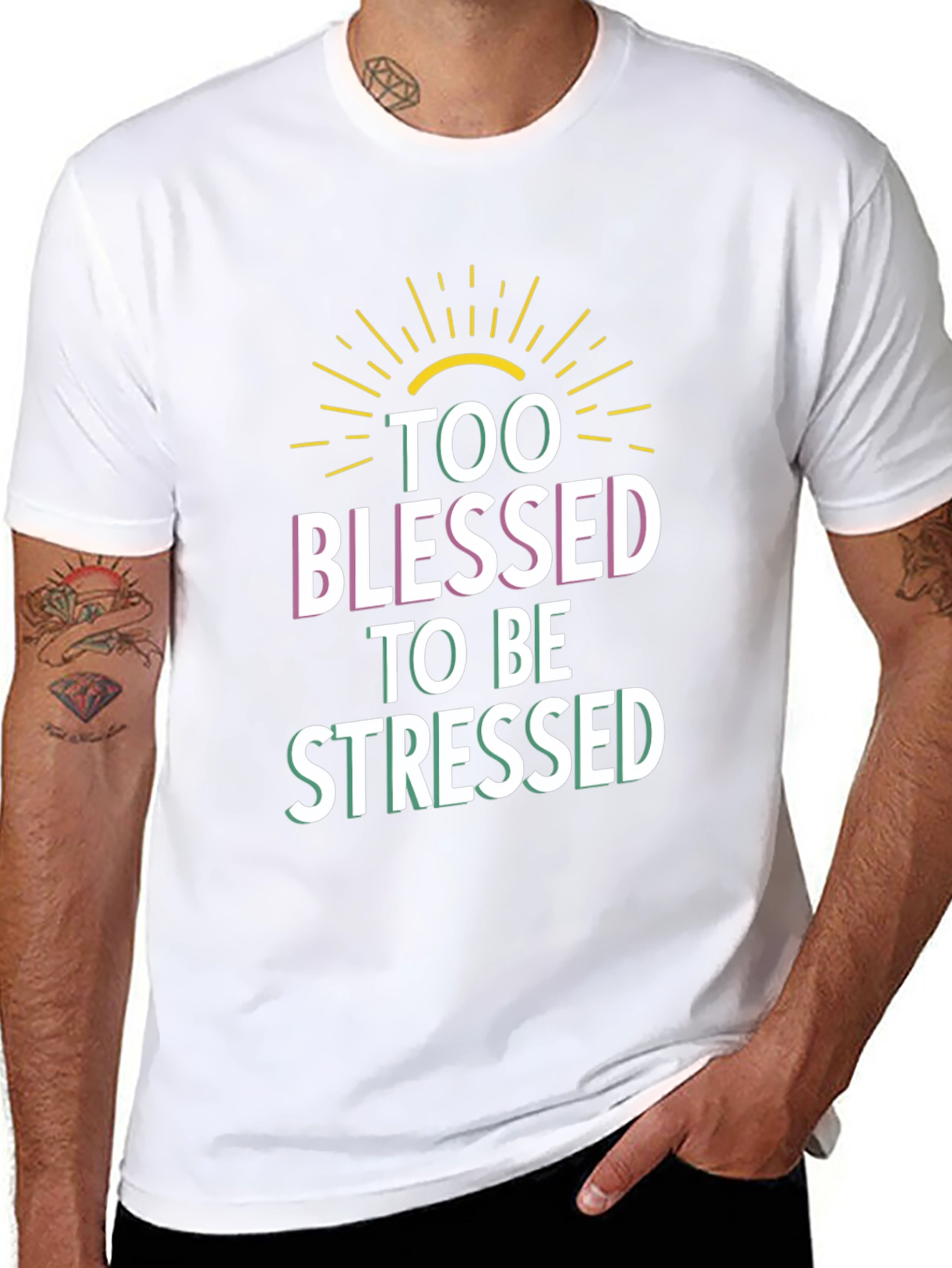 Too Blessed to be Stressed Graphic T-Shirt