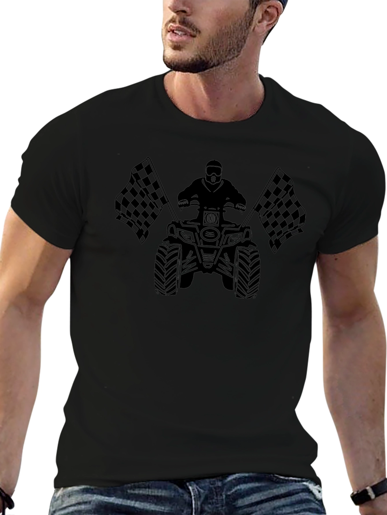 ATV Rider T-Shirt Black Graphic Tee