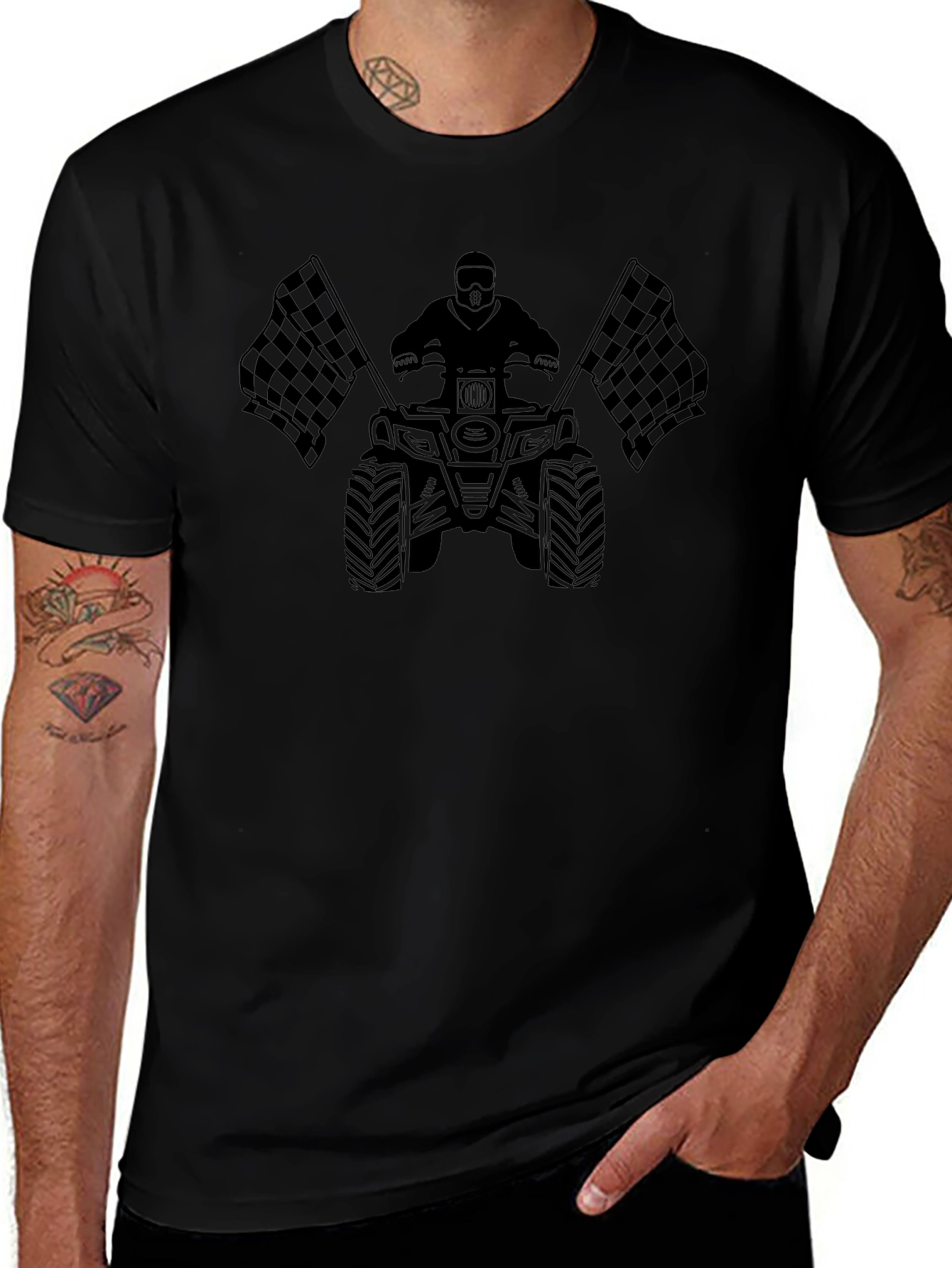 ATV Rider T-Shirt Black Graphic Tee