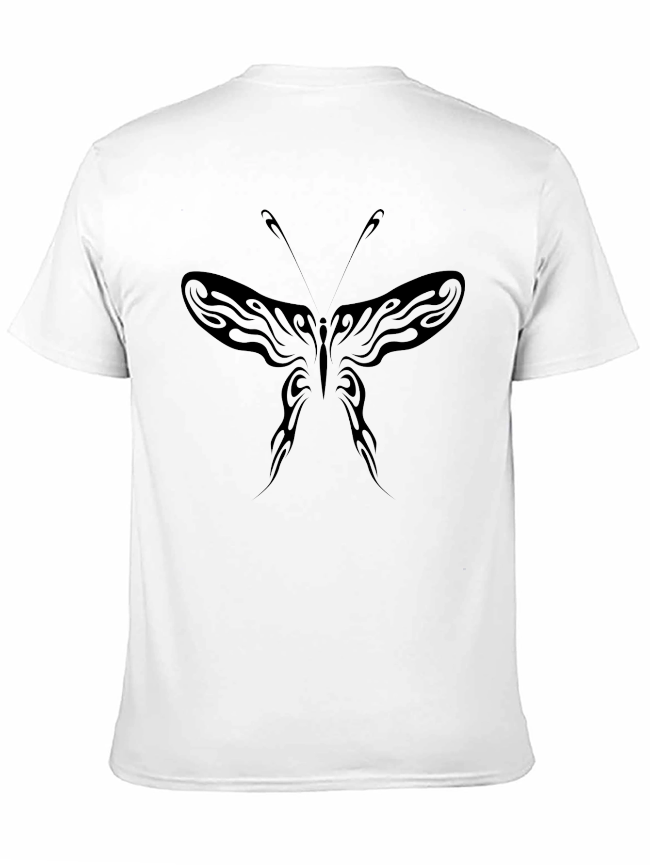 Mens Black Butterfly Tattoo Style Graphic Tee