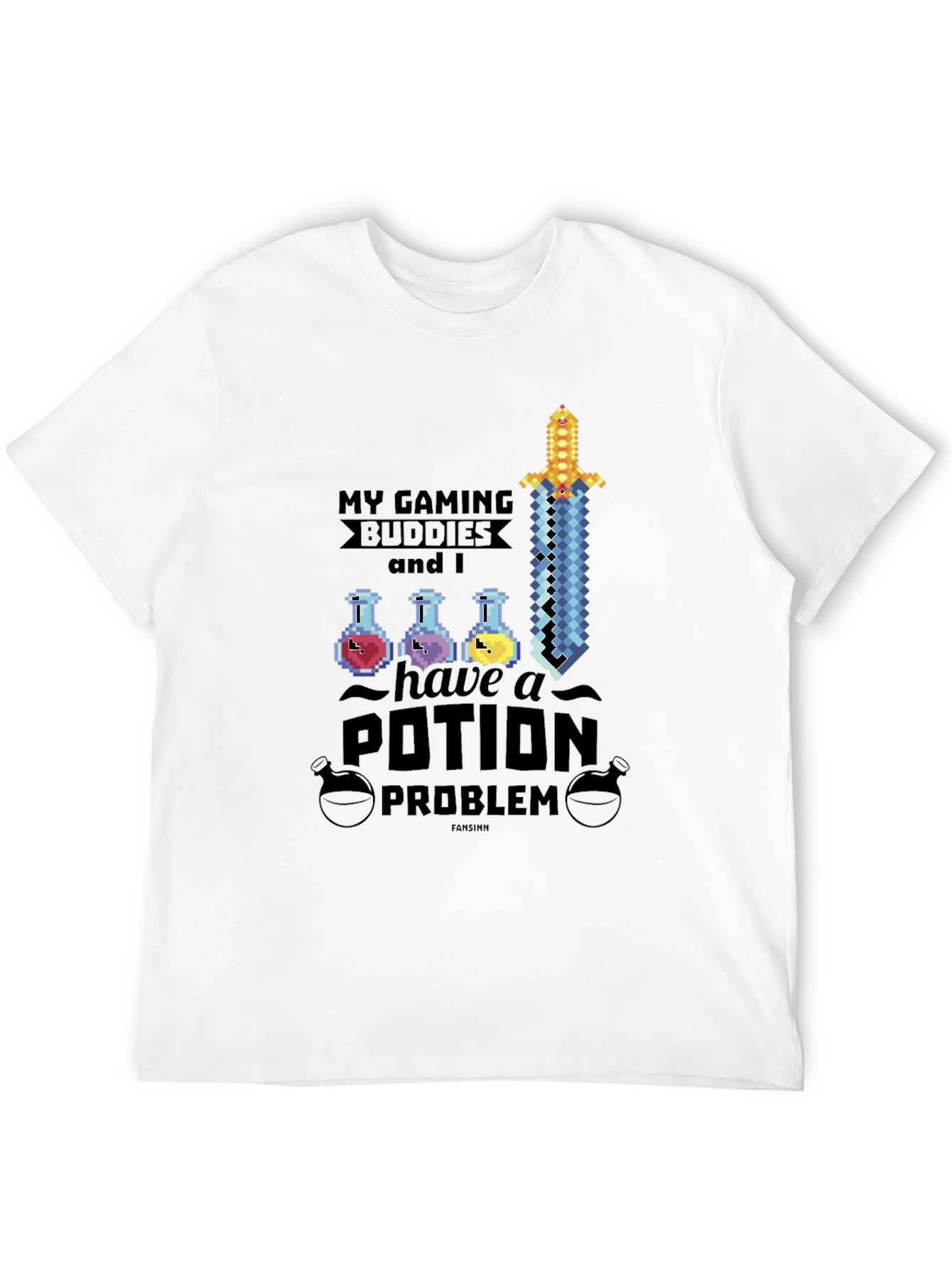 Gaming Buddies Potion Problem Black T-Shirt