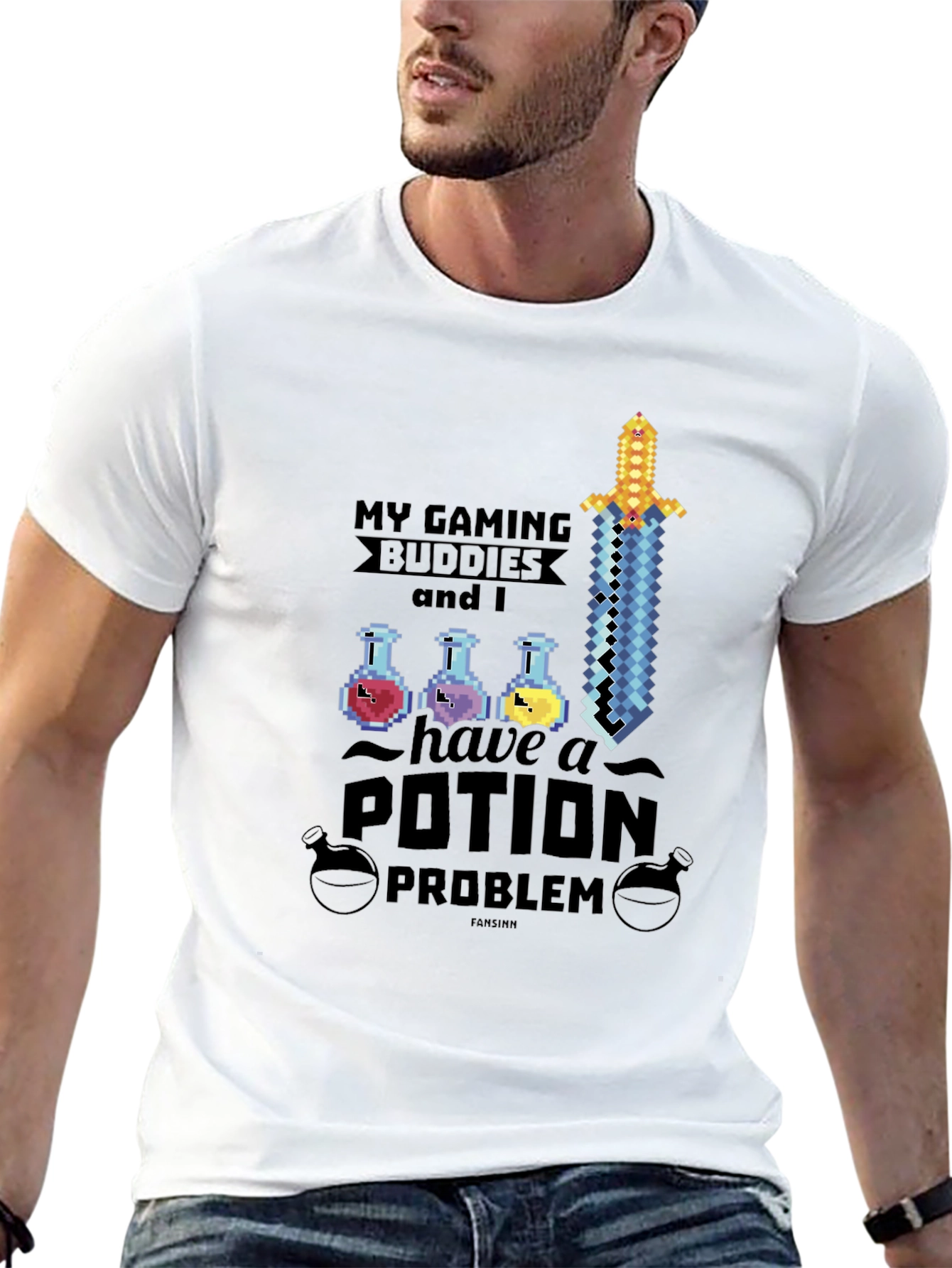 Gaming Buddies Potion Problem Black T-Shirt