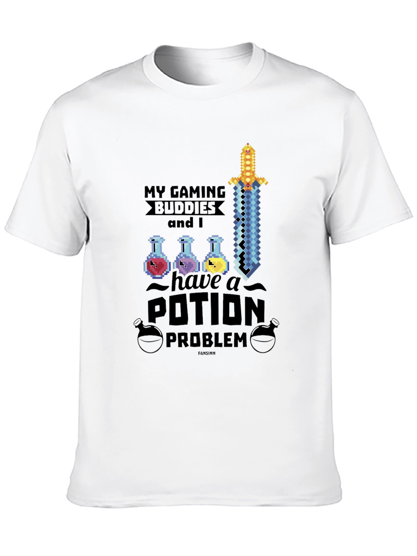 Gaming Buddies Potion Problem Black T-Shirt
