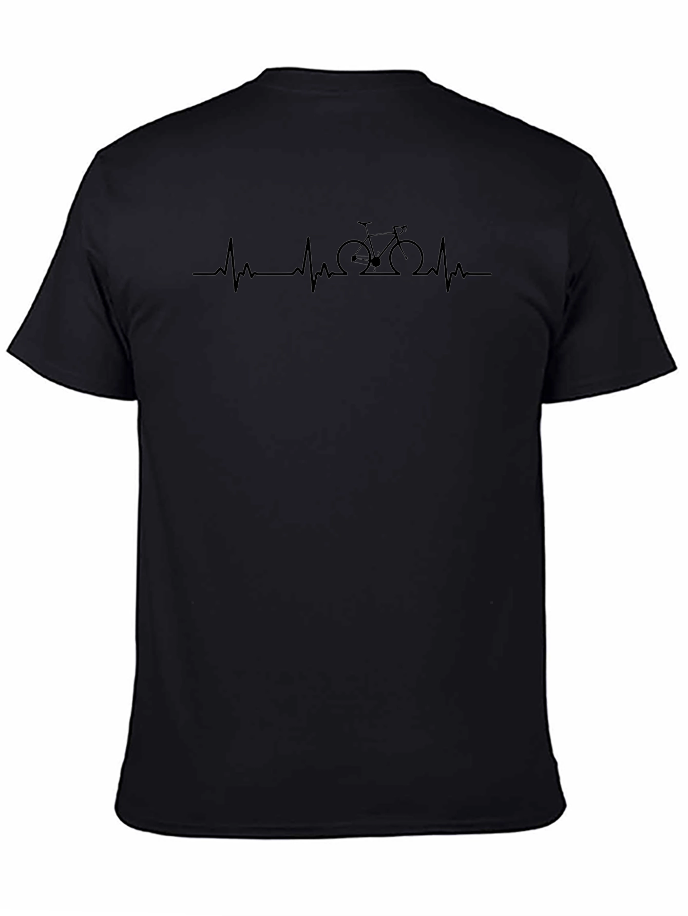 Heartbeat Bicycle Rider Graphic Tee - Black
