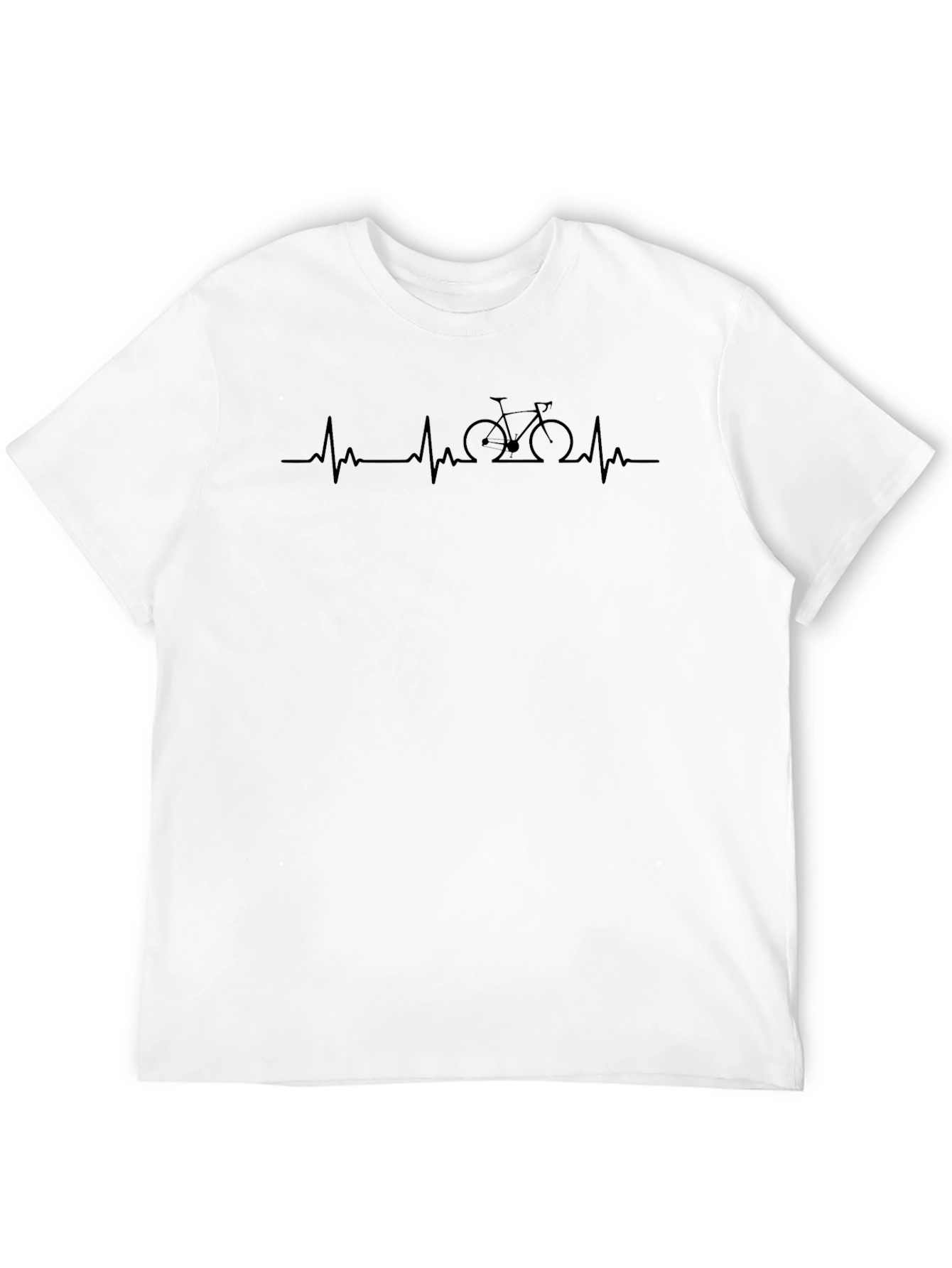 Heartbeat Bicycle Rider Graphic Tee - Black
