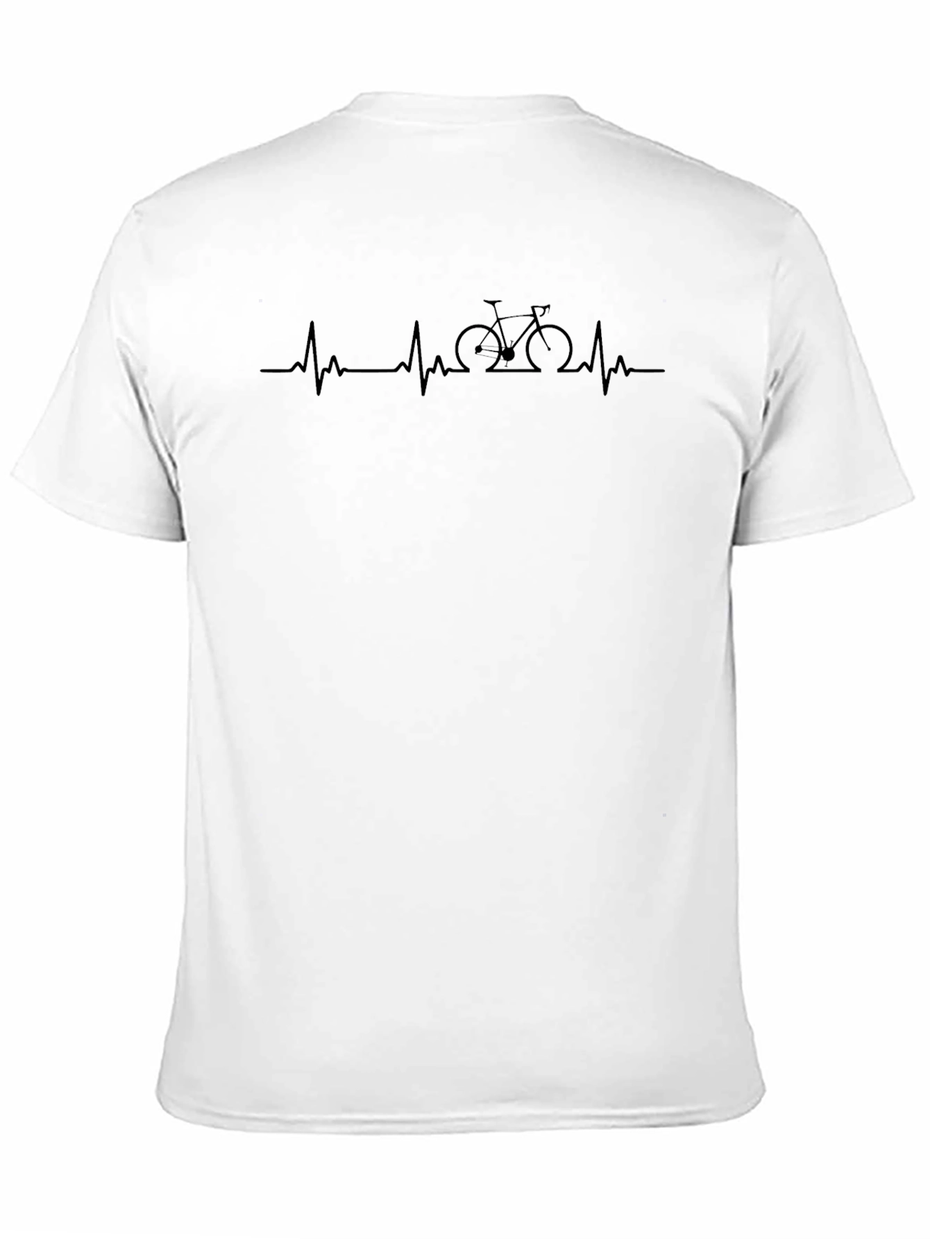 Heartbeat Bicycle Rider Graphic Tee - Black