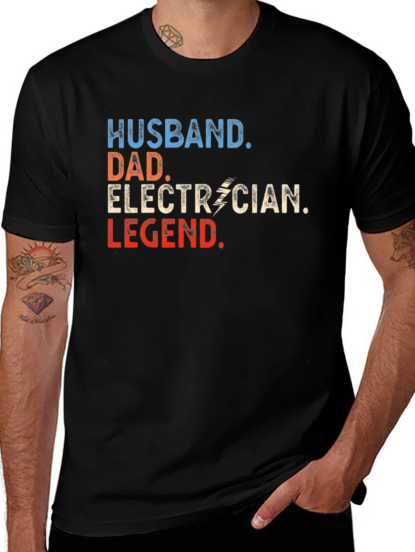 Husband Dad Electrician Legend Graphic Tee