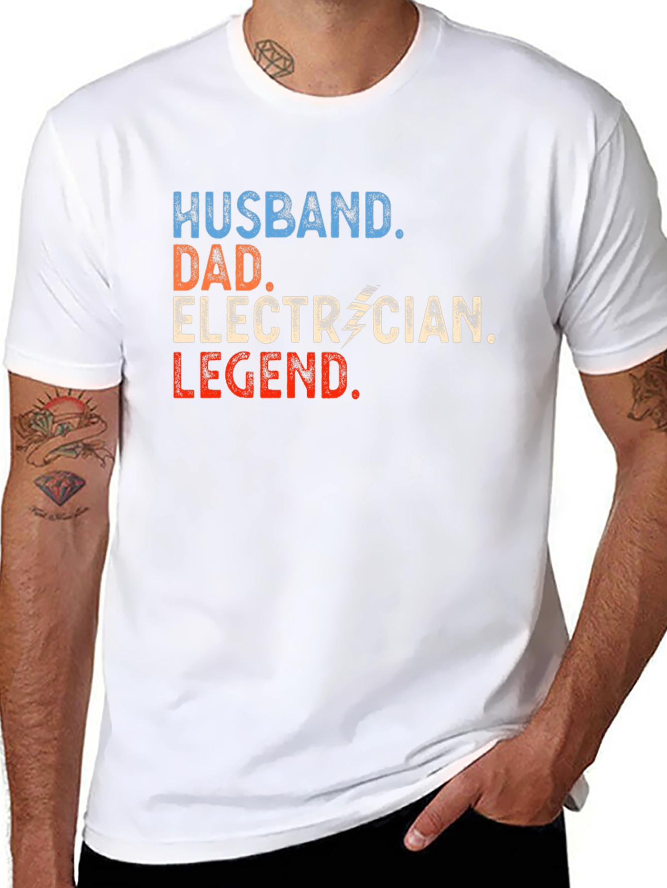 Husband Dad Electrician Legend Graphic Tee