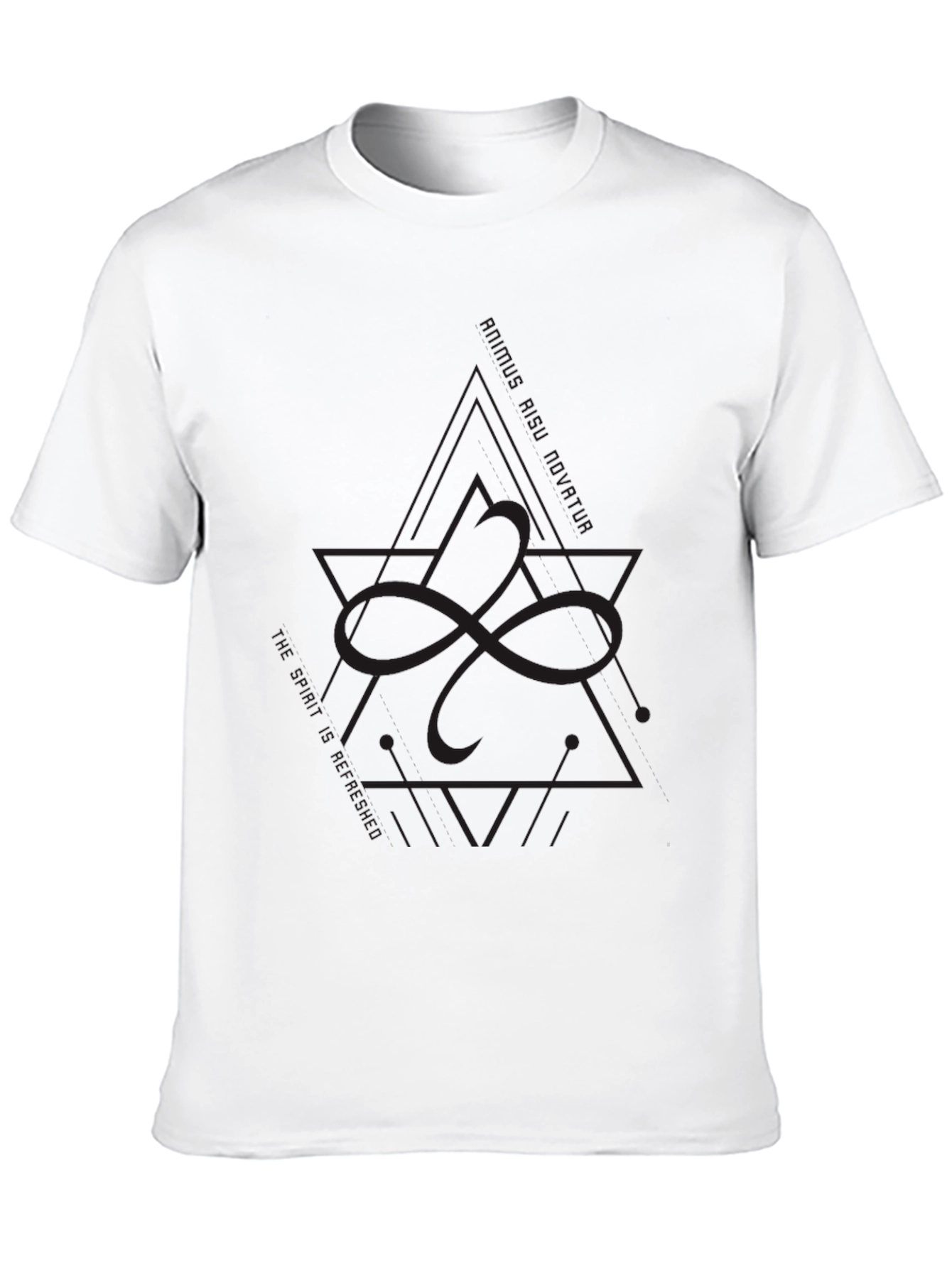 Modern Geometric Graphic Black T-Shirt