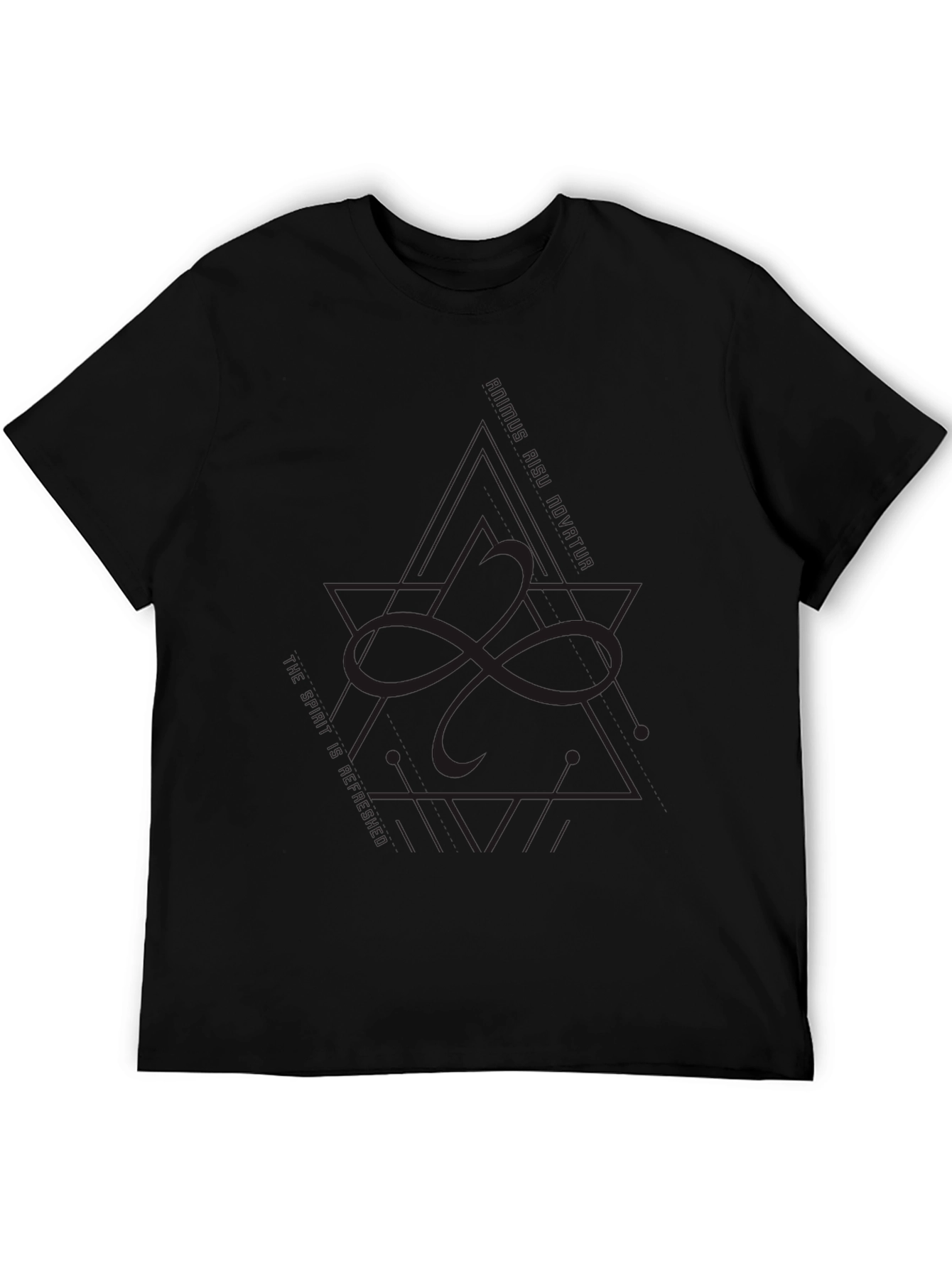 Modern Geometric Graphic Black T-Shirt