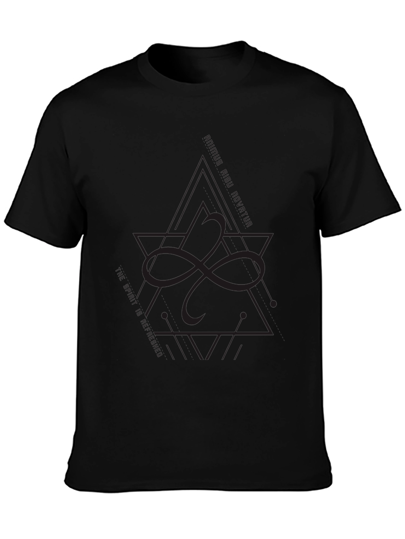 Modern Geometric Graphic Black T-Shirt