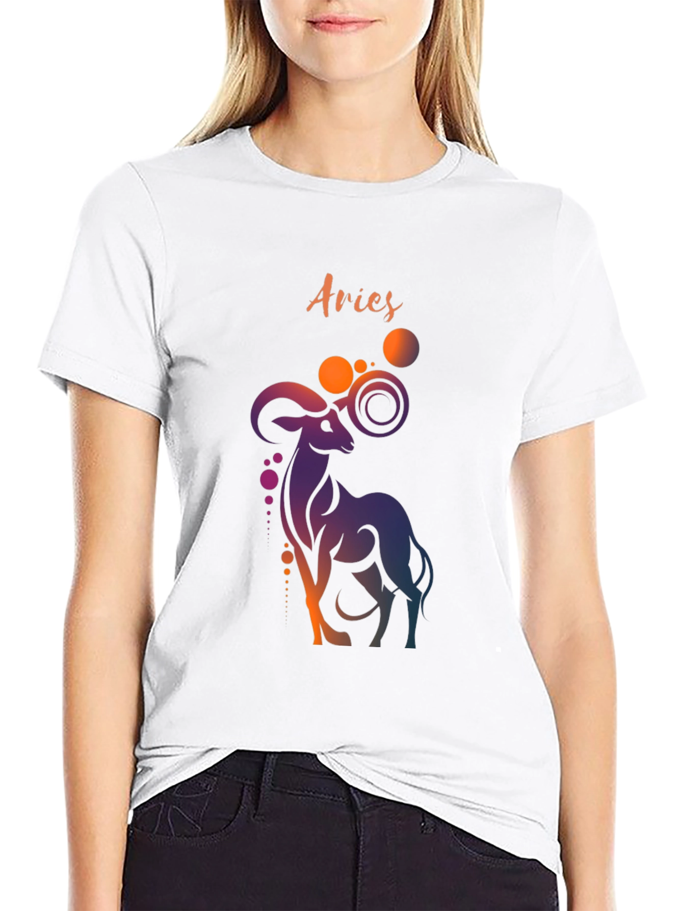 Aries Zodiac Graphic Tee - Black Cotton T-Shirt