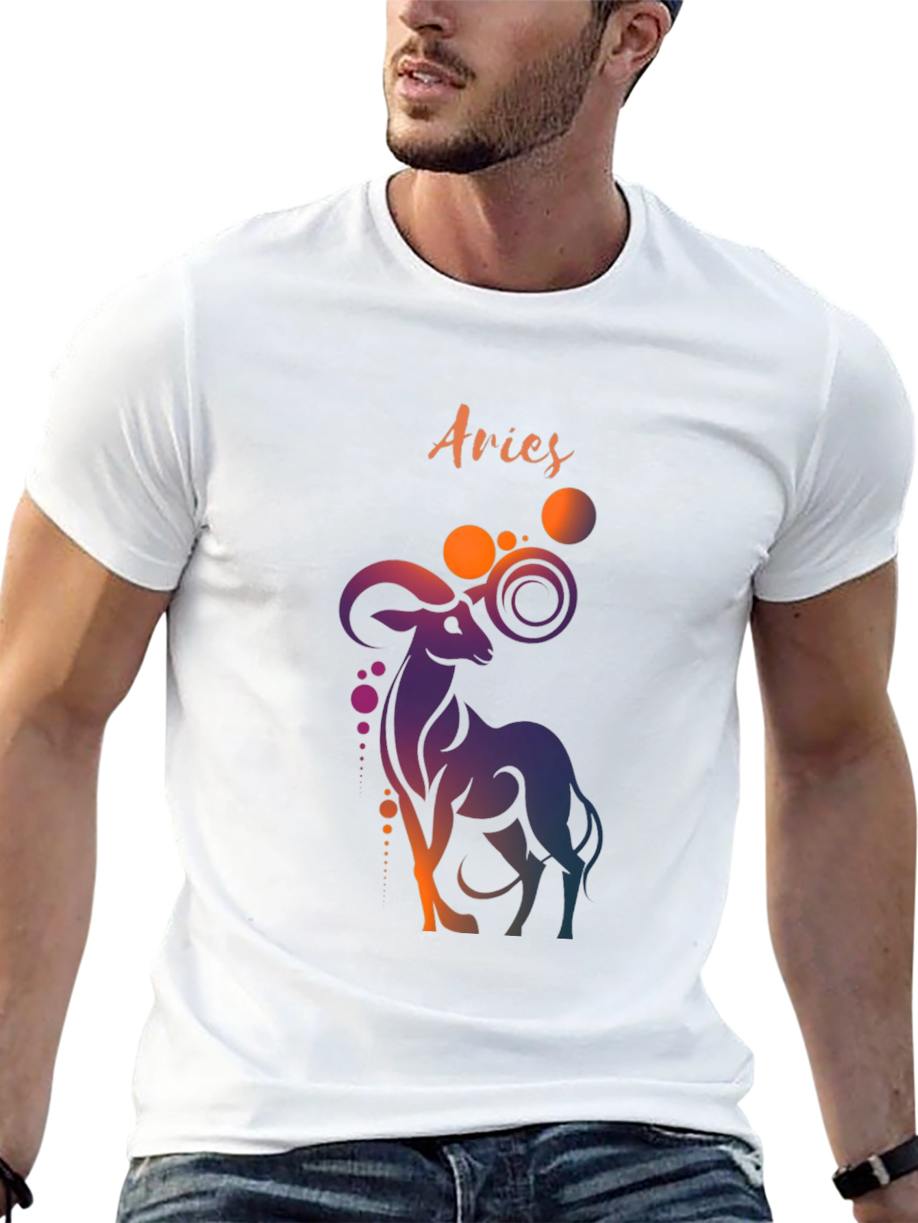 Aries Zodiac Graphic Tee - Black Cotton T-Shirt