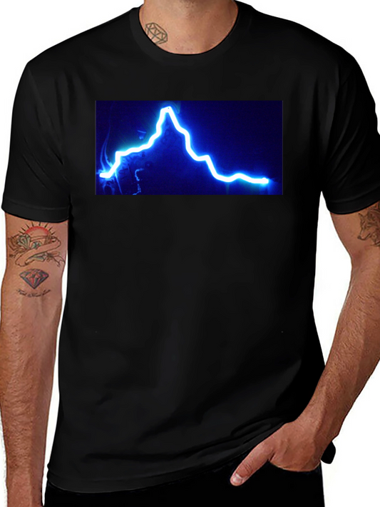 Electric Blue Lightning Bolt Graphic Tee