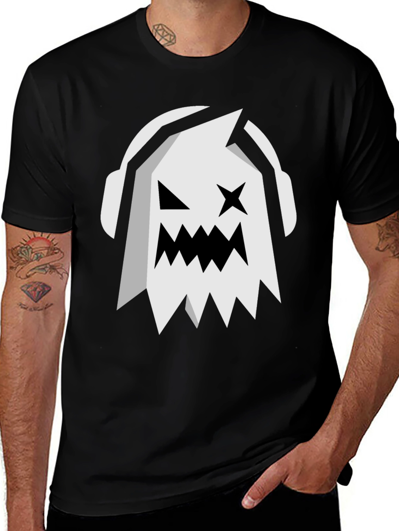 Ghost DJ Black T-Shirt - Spooky Beats!