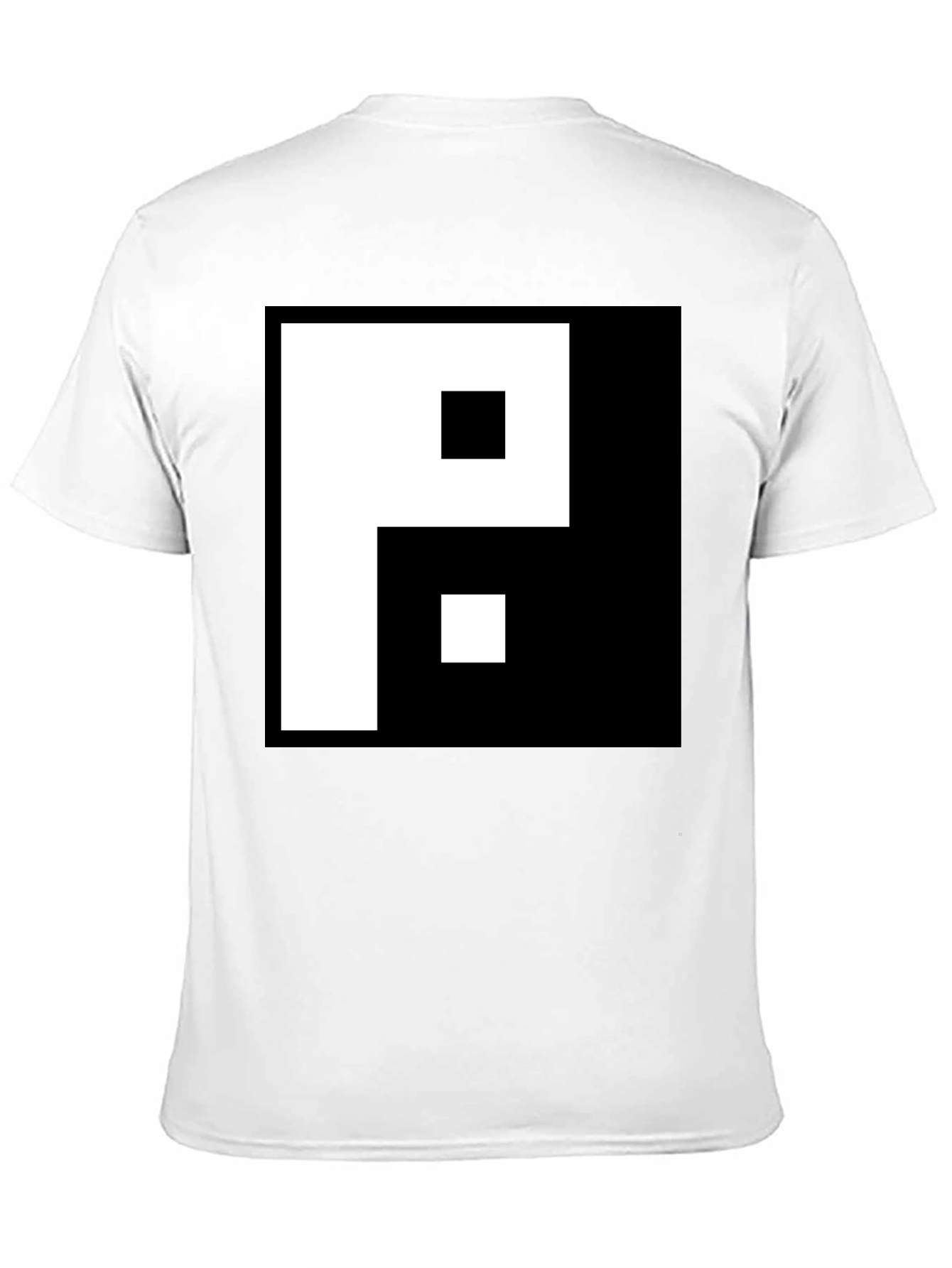 Black Graphic Tee - Pixelated P Design