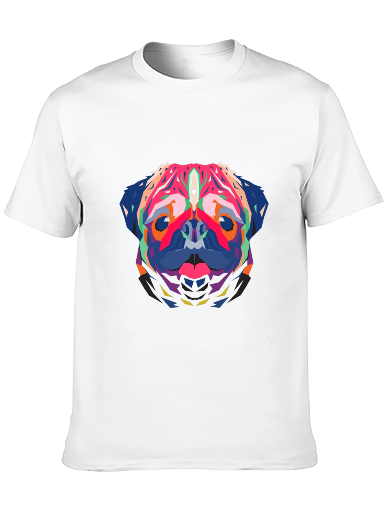 Geometric Pug Graphic Tee - Bold Style