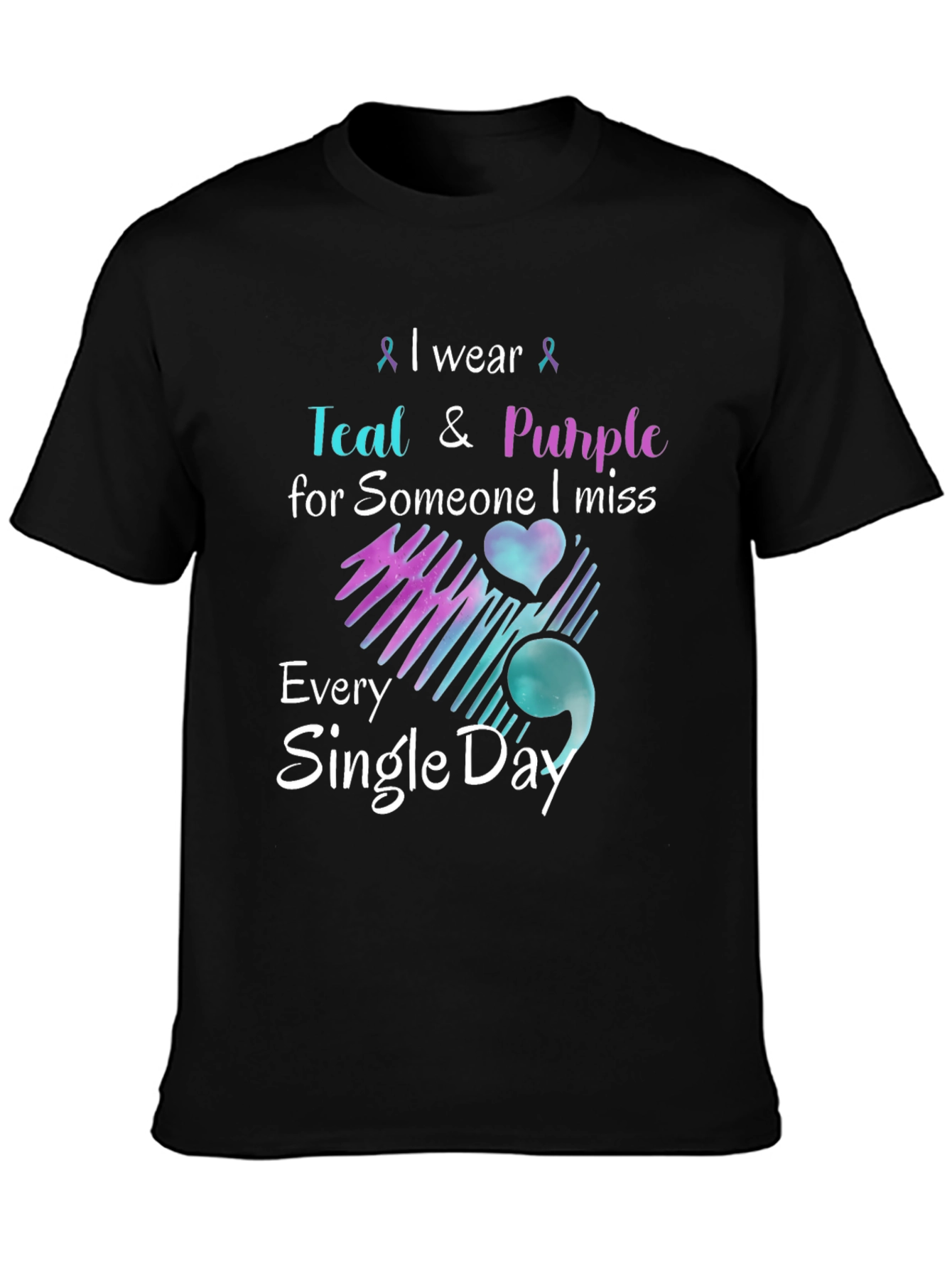 Teal & Purple Remembrance T-Shirt - Missed Loved One