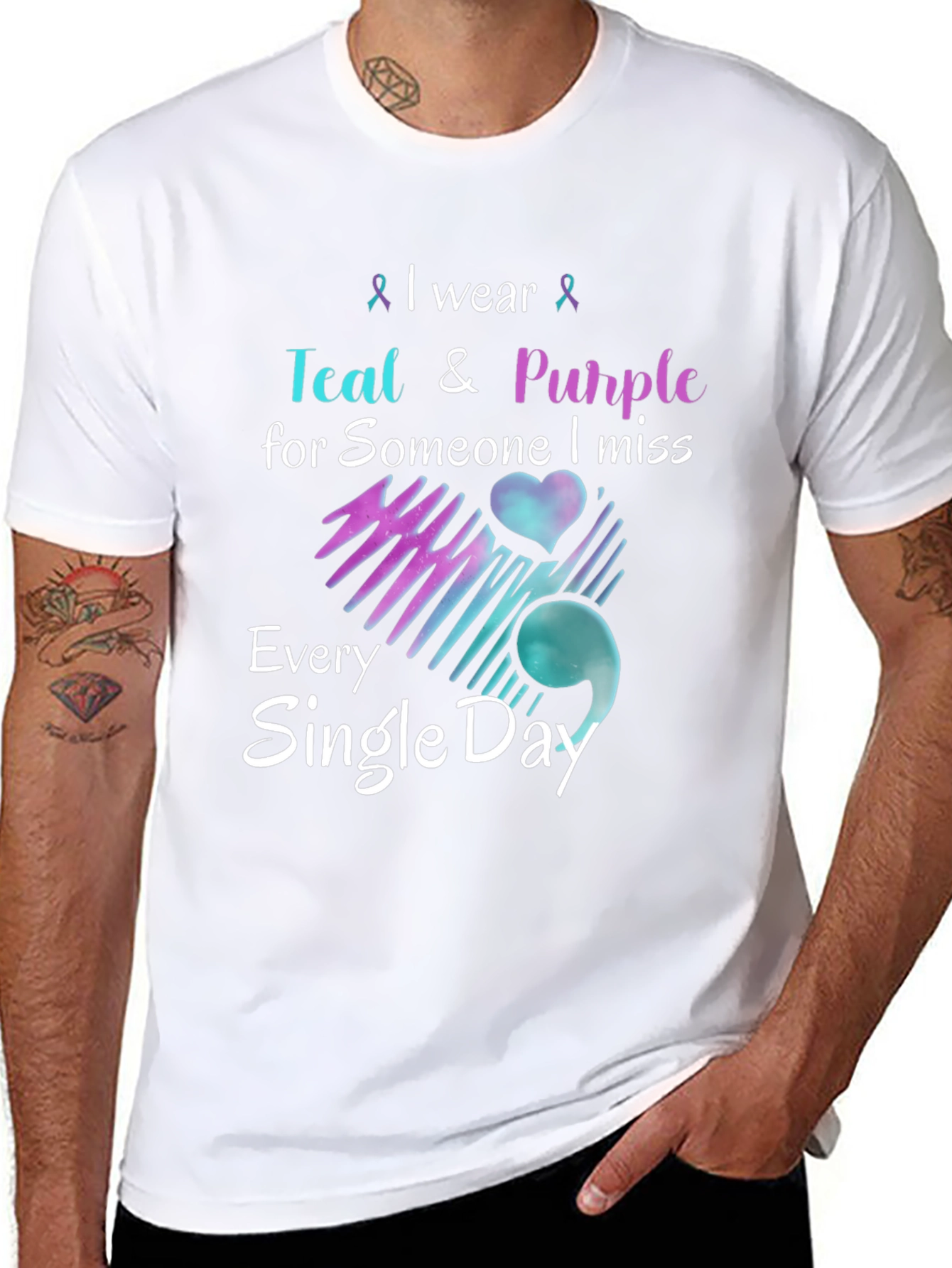 Teal & Purple Remembrance T-Shirt - Missed Loved One