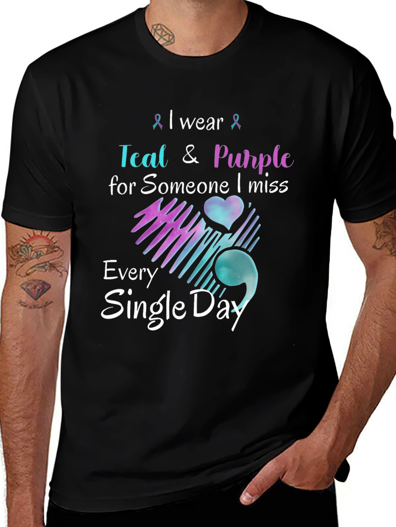 Teal & Purple Remembrance T-Shirt - Missed Loved One