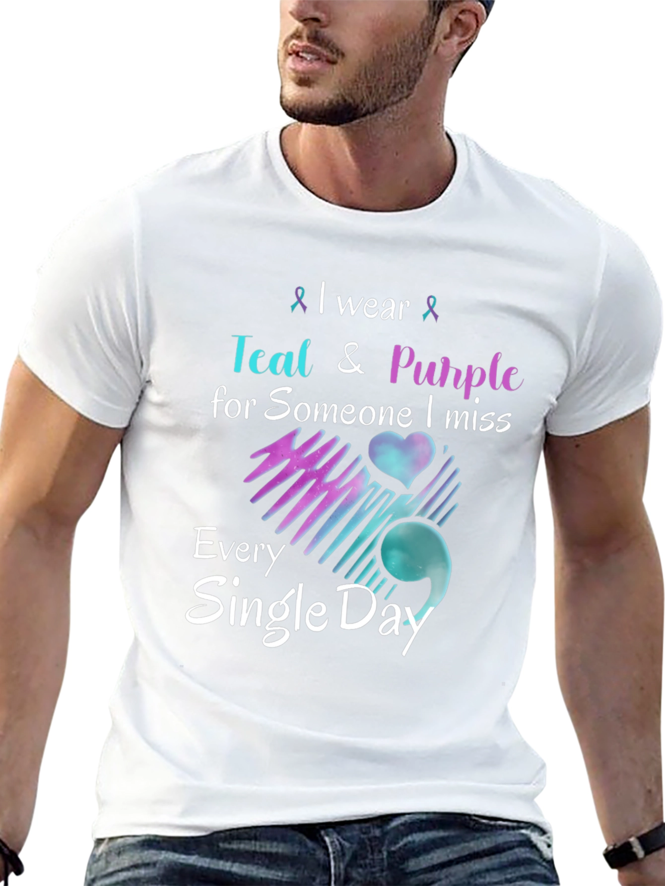 Teal & Purple Remembrance T-Shirt - Missed Loved One