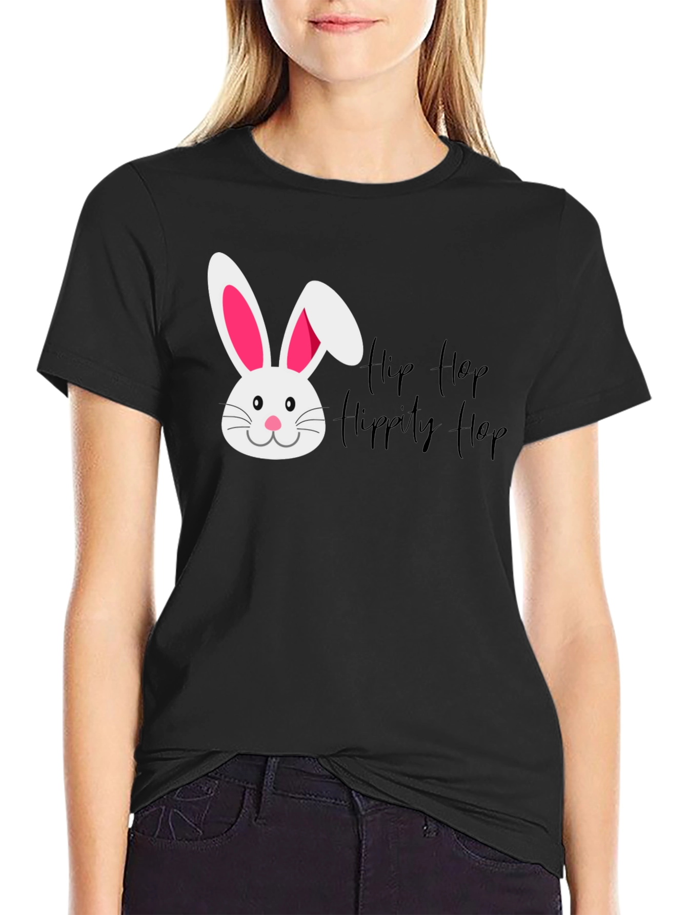 Hip Hop Easter Bunny Black T-Shirt