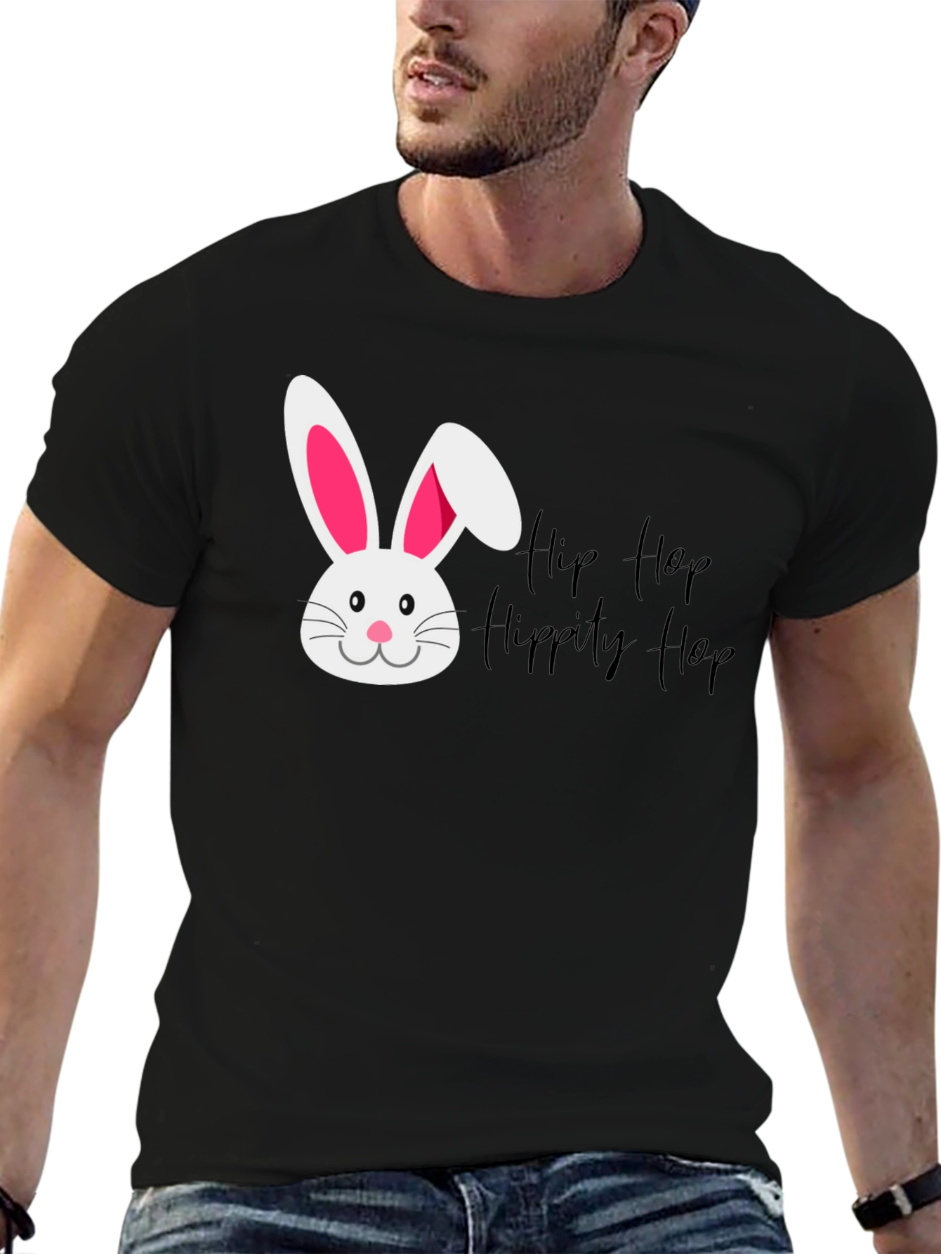 Hip Hop Easter Bunny Black T-Shirt