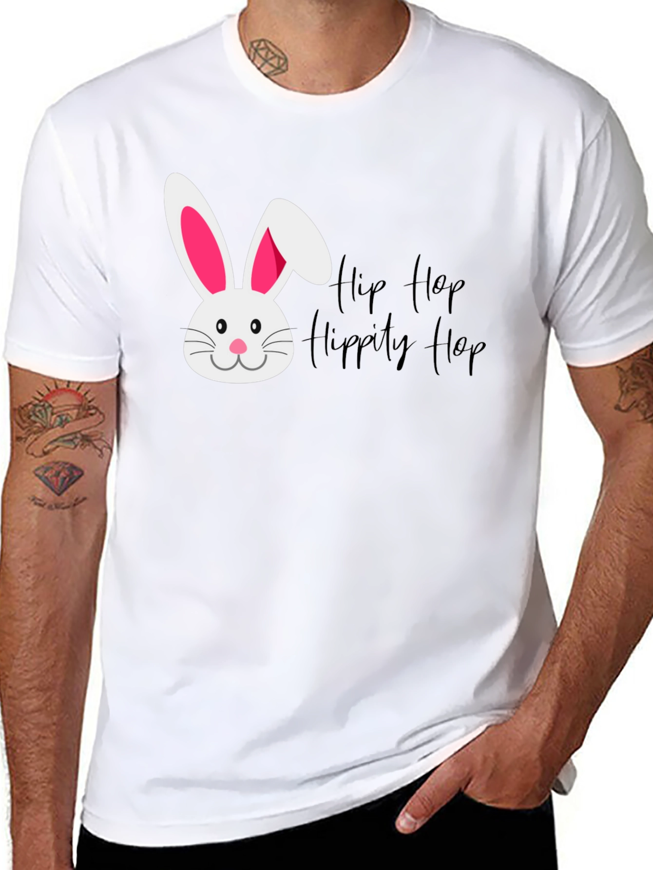 Hip Hop Easter Bunny Black T-Shirt