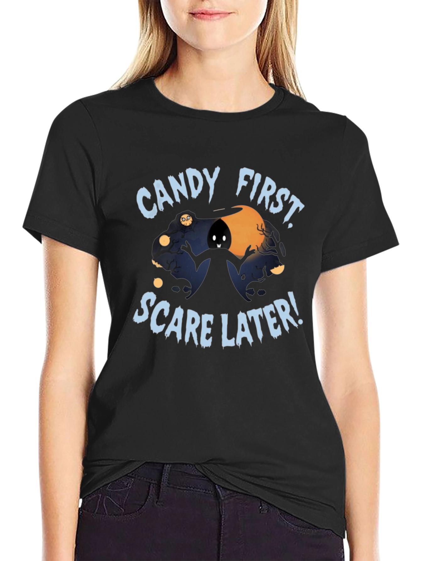 Candy First Scare Later Halloween T-Shirt