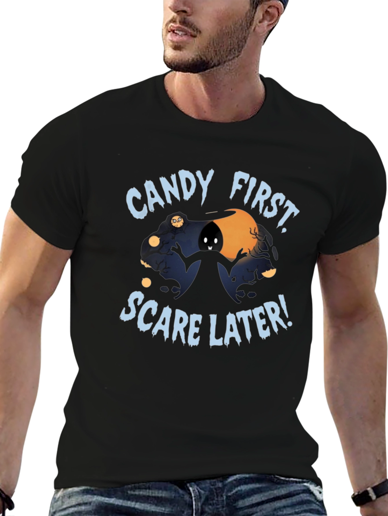 Candy First Scare Later Halloween T-Shirt