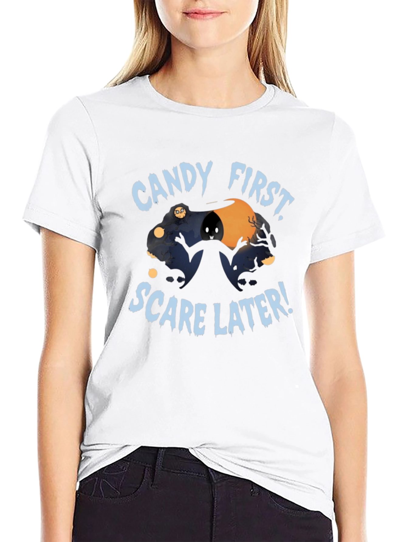 Candy First Scare Later Halloween T-Shirt