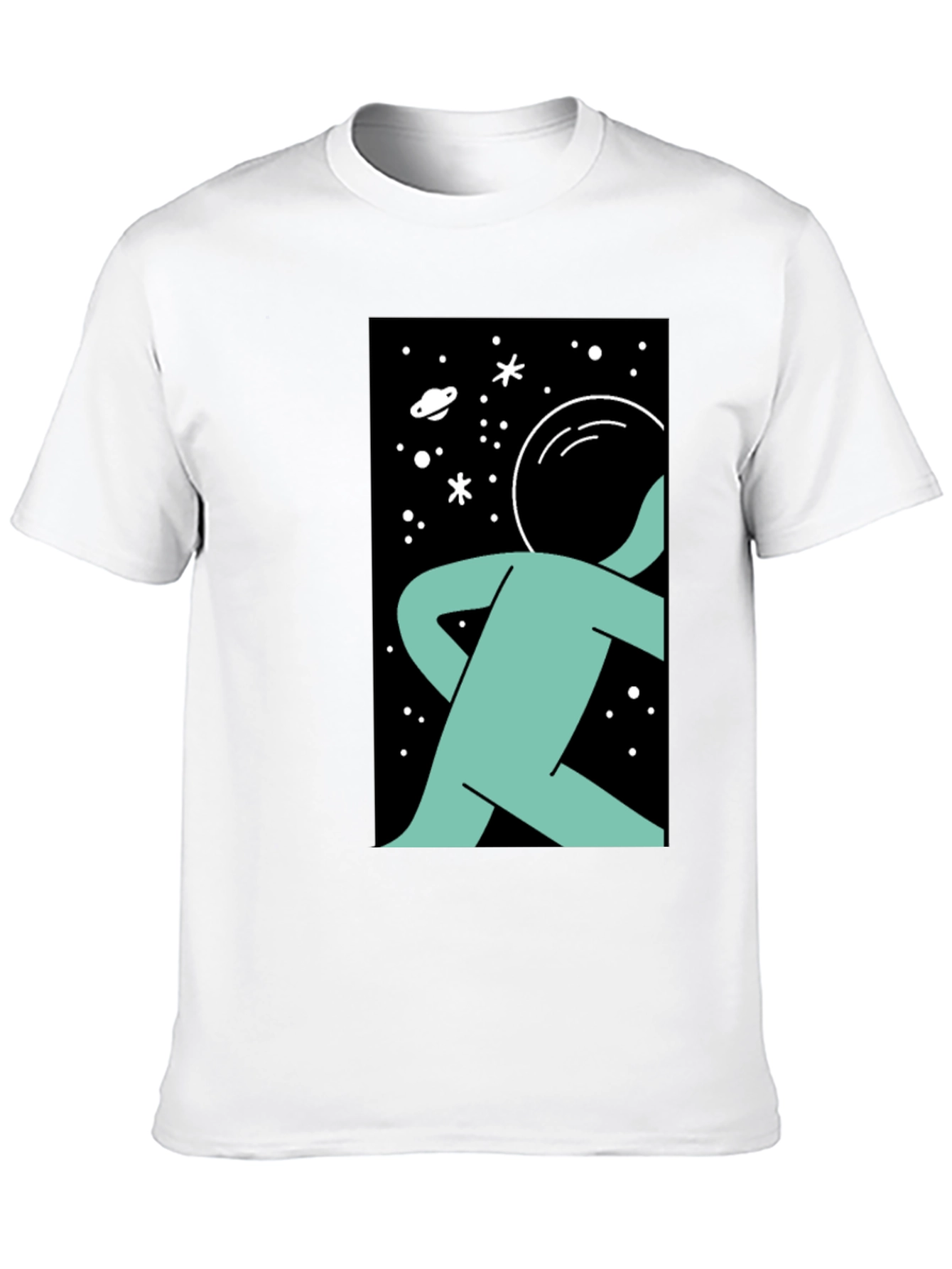 Astronaut Graphic Print Black T-Shirt