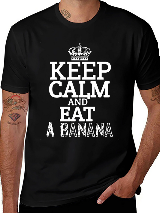 Keep Calm and Eat a Banana Graphic Tee - Black