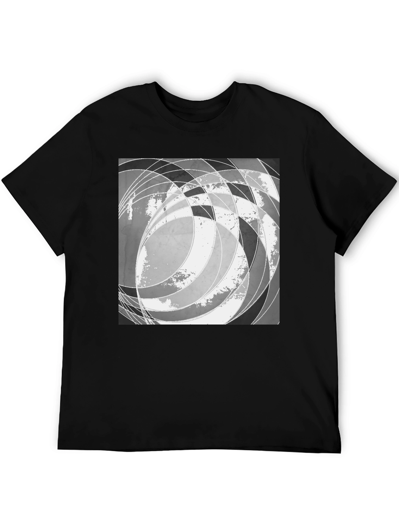 Abstract Graphic Print Black T-Shirt