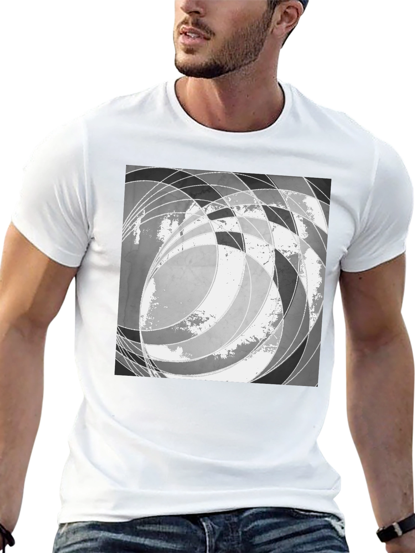 Abstract Graphic Print Black T-Shirt