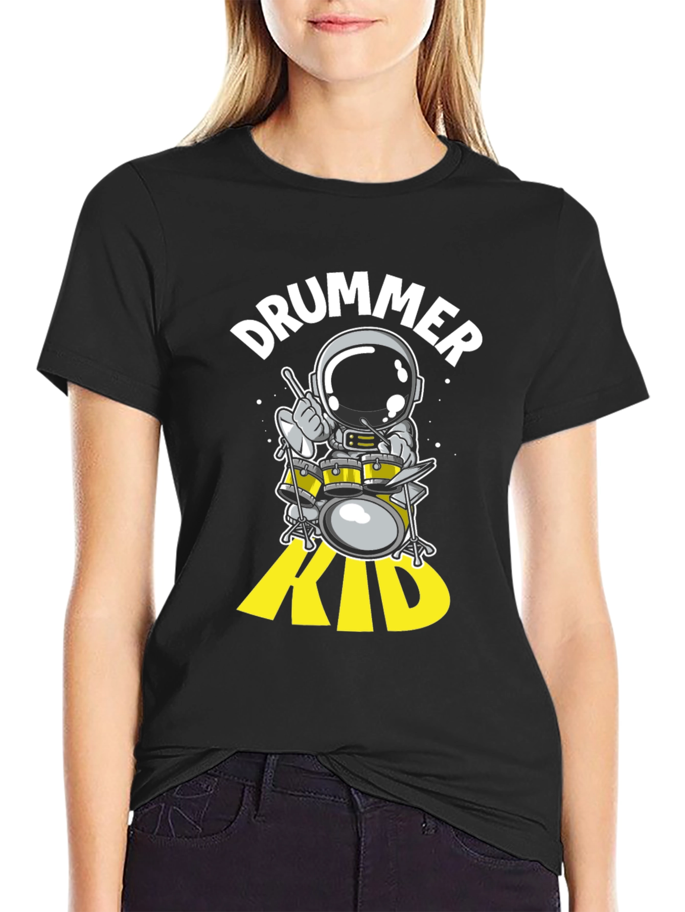 Astronaut Drummer Kid Graphic Tee