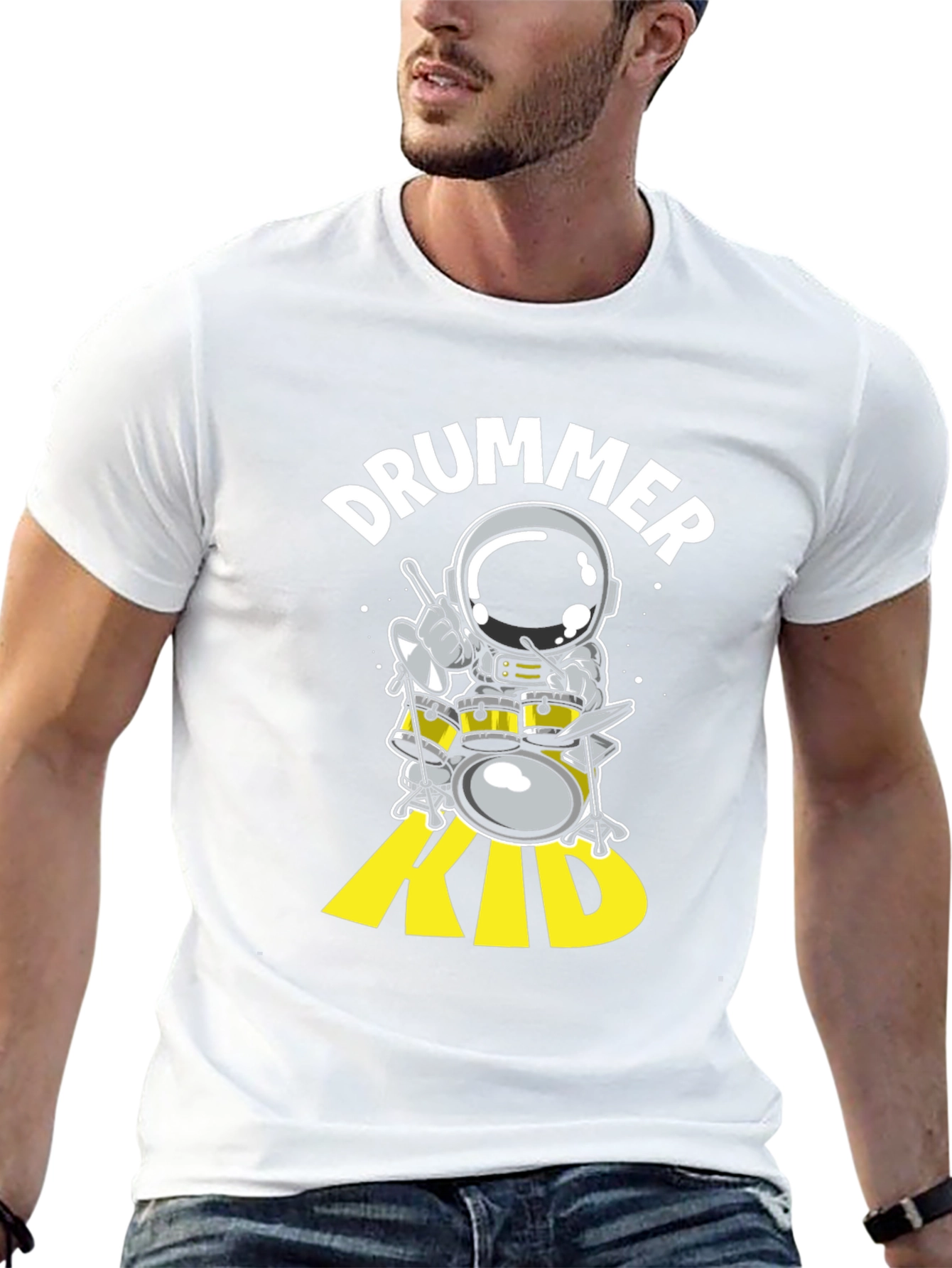 Astronaut Drummer Kid Graphic Tee