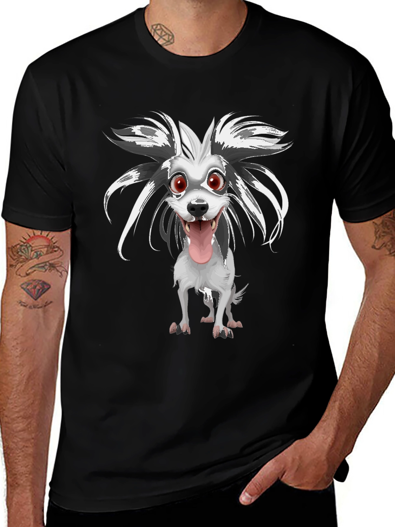 Cartoon Dog Graphic T-Shirt