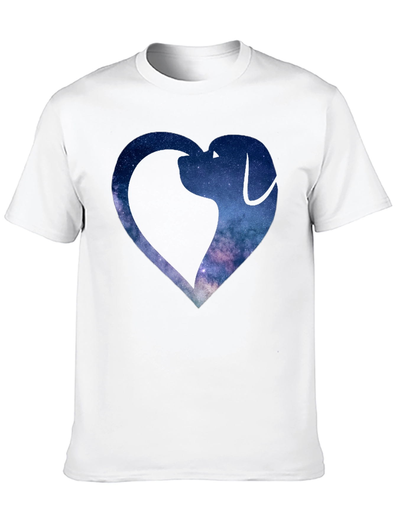 Galaxy Dog Heart Graphic Tee - Black