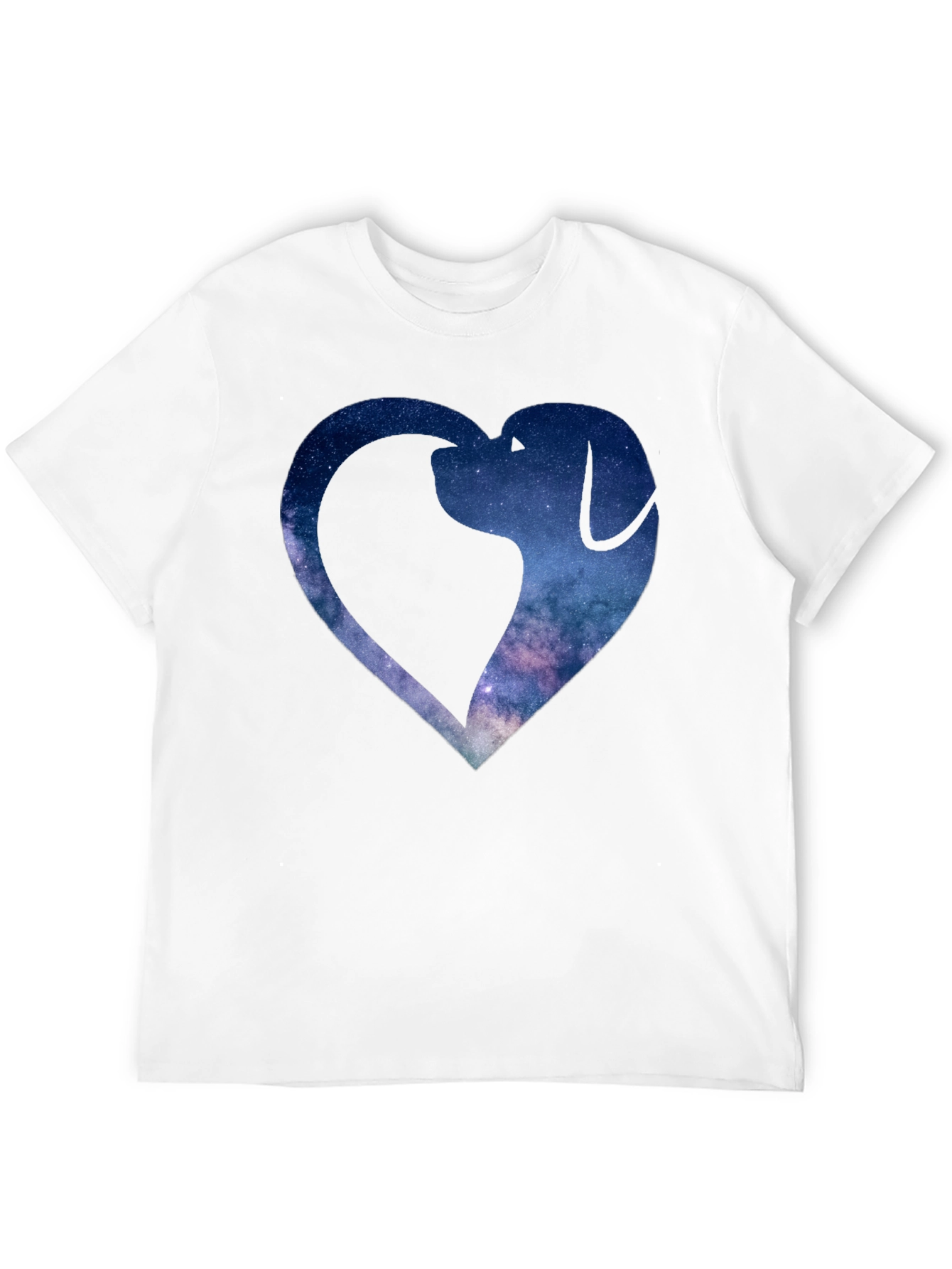 Galaxy Dog Heart Graphic Tee - Black
