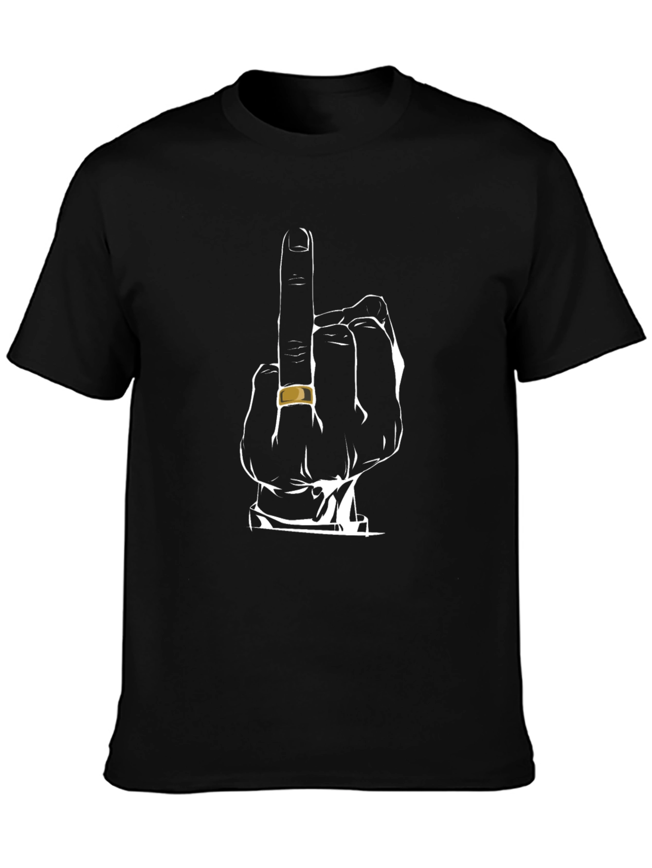 Middle Finger Graphic Tee - Black