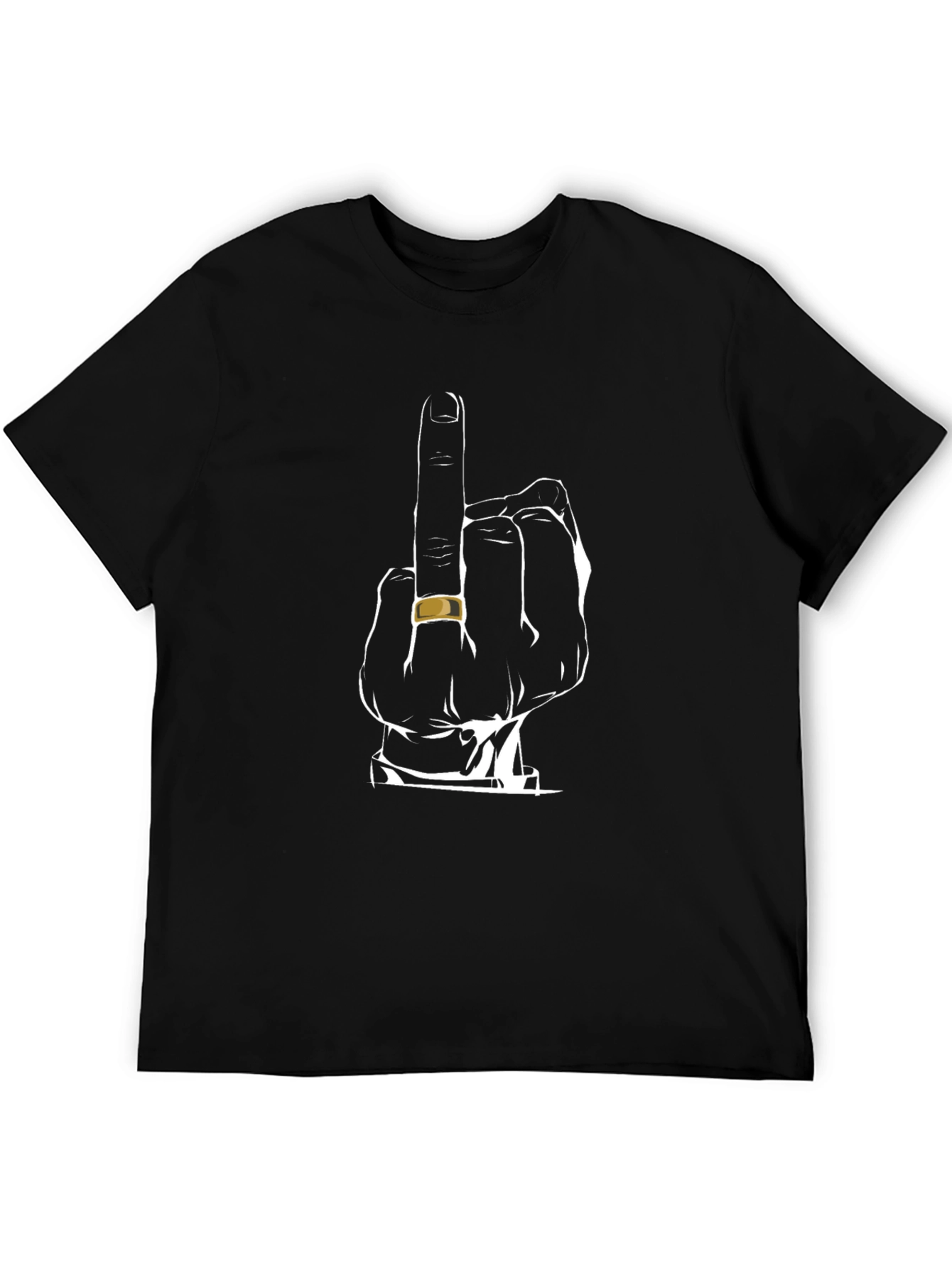 Middle Finger Graphic Tee - Black